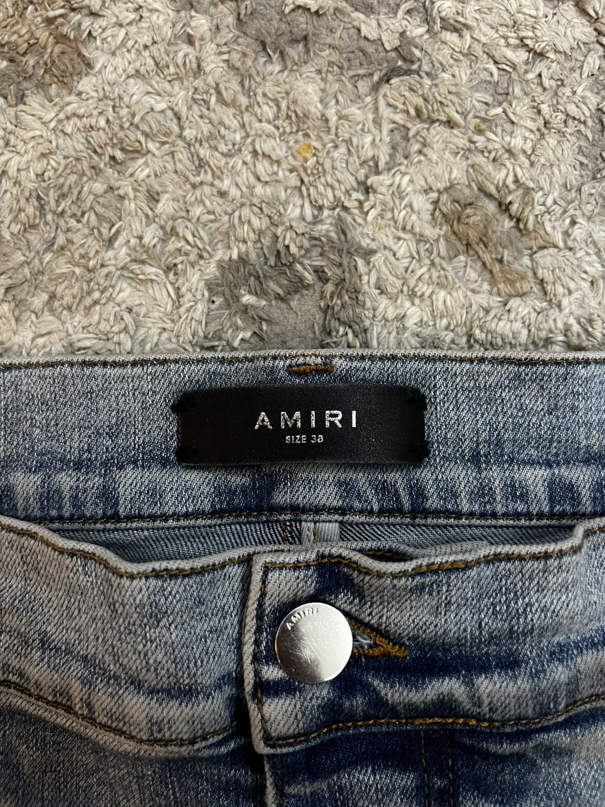Amiri Amiri Skinny Grey Denim Jeans glitter Patch – Size 38 Size US 38 / EU 54 - 3 Thumbnail