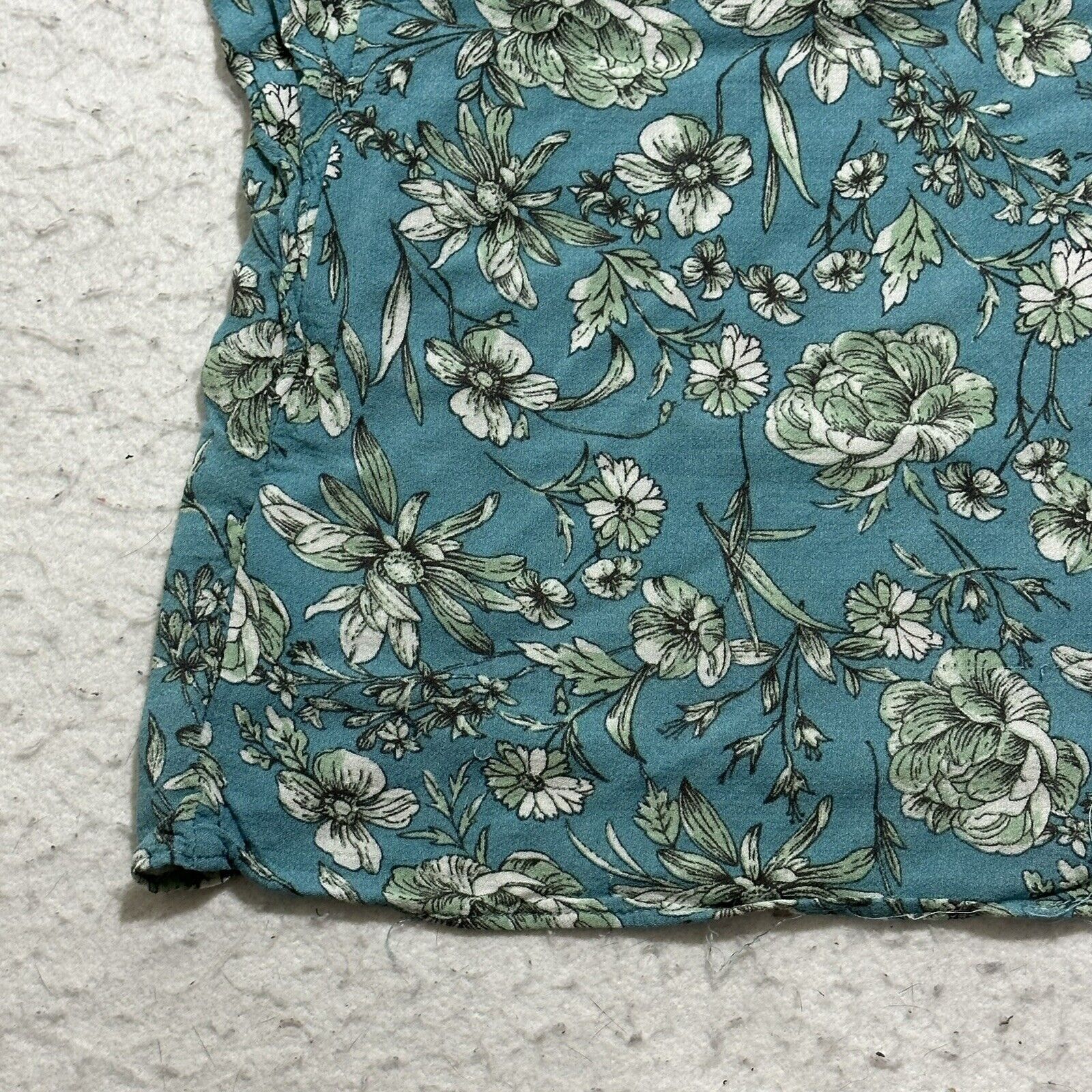 Rachel Zoe Rachel Zoe Medium Floral Teal Blue Ruffle Peasant Blouse Top Size M / US 6-8 / IT 42-44 - 15 Thumbnail