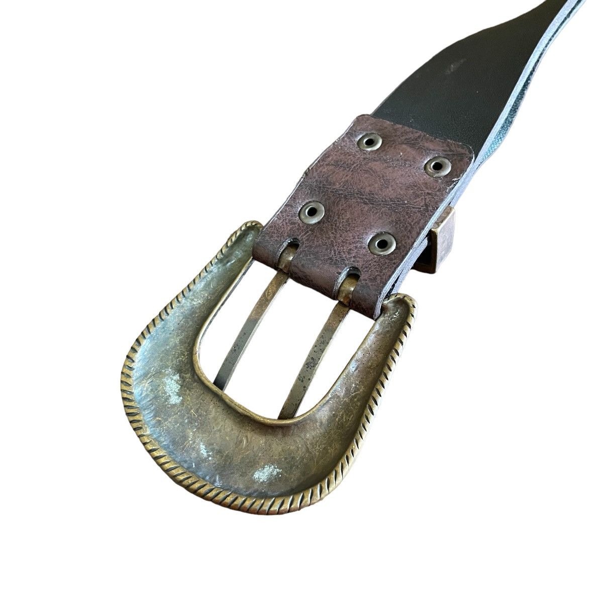 Beauty Beast × Hysteric Glamour Vintage Western leather Belt Bronze Sterling Studded Rivet Size ONE SIZE - 11 Thumbnail