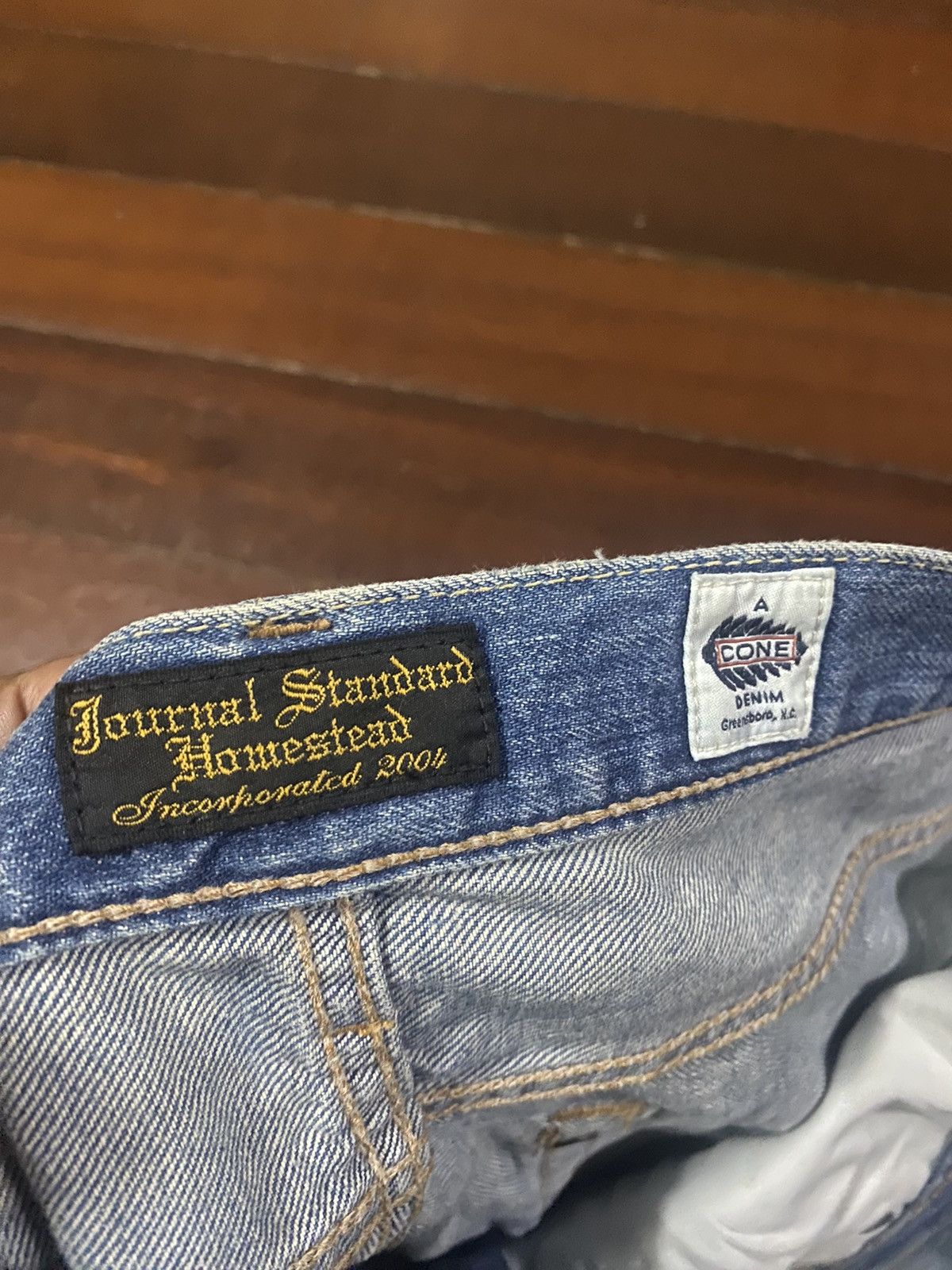 Japanese Brand × Journal Standard FIRE 🔥 JOURNAL STANDARD HOMESTEAD DISTRESSED FLARE JEANS Size US 33 - 16 Thumbnail