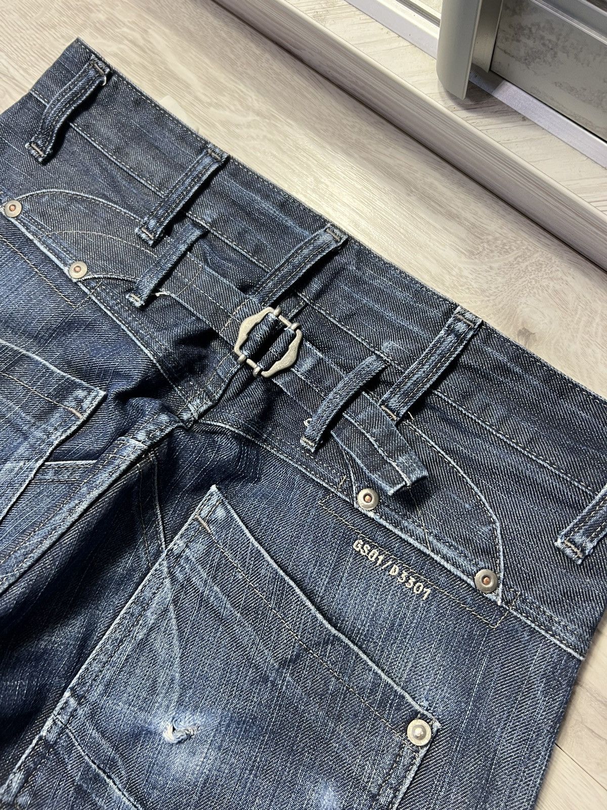 G-Star × Vintage Vintage G-Star RAW RSRD Multi Pocket Worn Out Baggy Jeans Size US 30 / EU 46 - 13 Thumbnail
