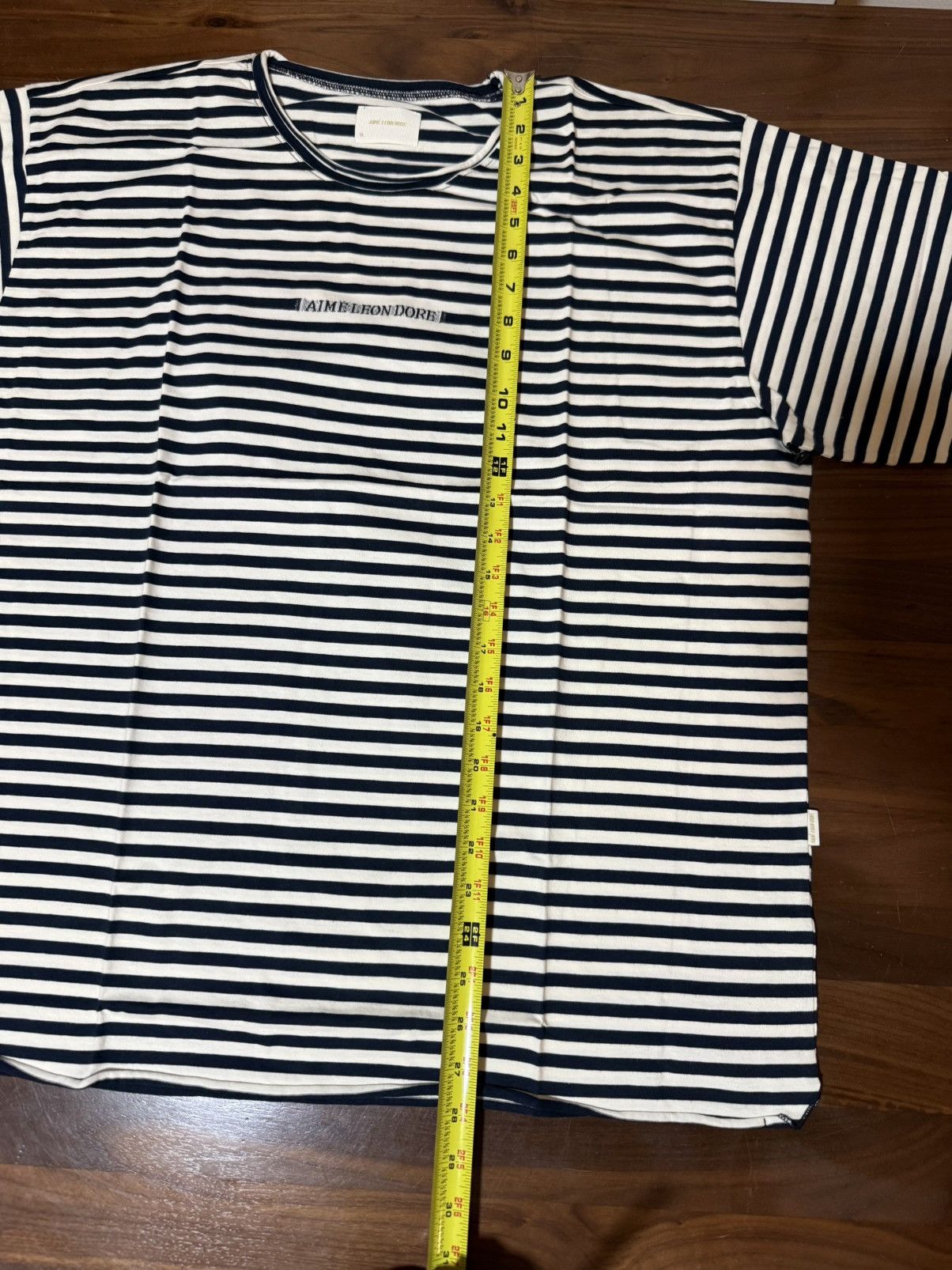 Aime Leon Dore Aime Leon Dore ALD Striped Tee Beach T-Shirt Queens Navy XXL Size US XXL / EU 58 / 5 - 5 Thumbnail