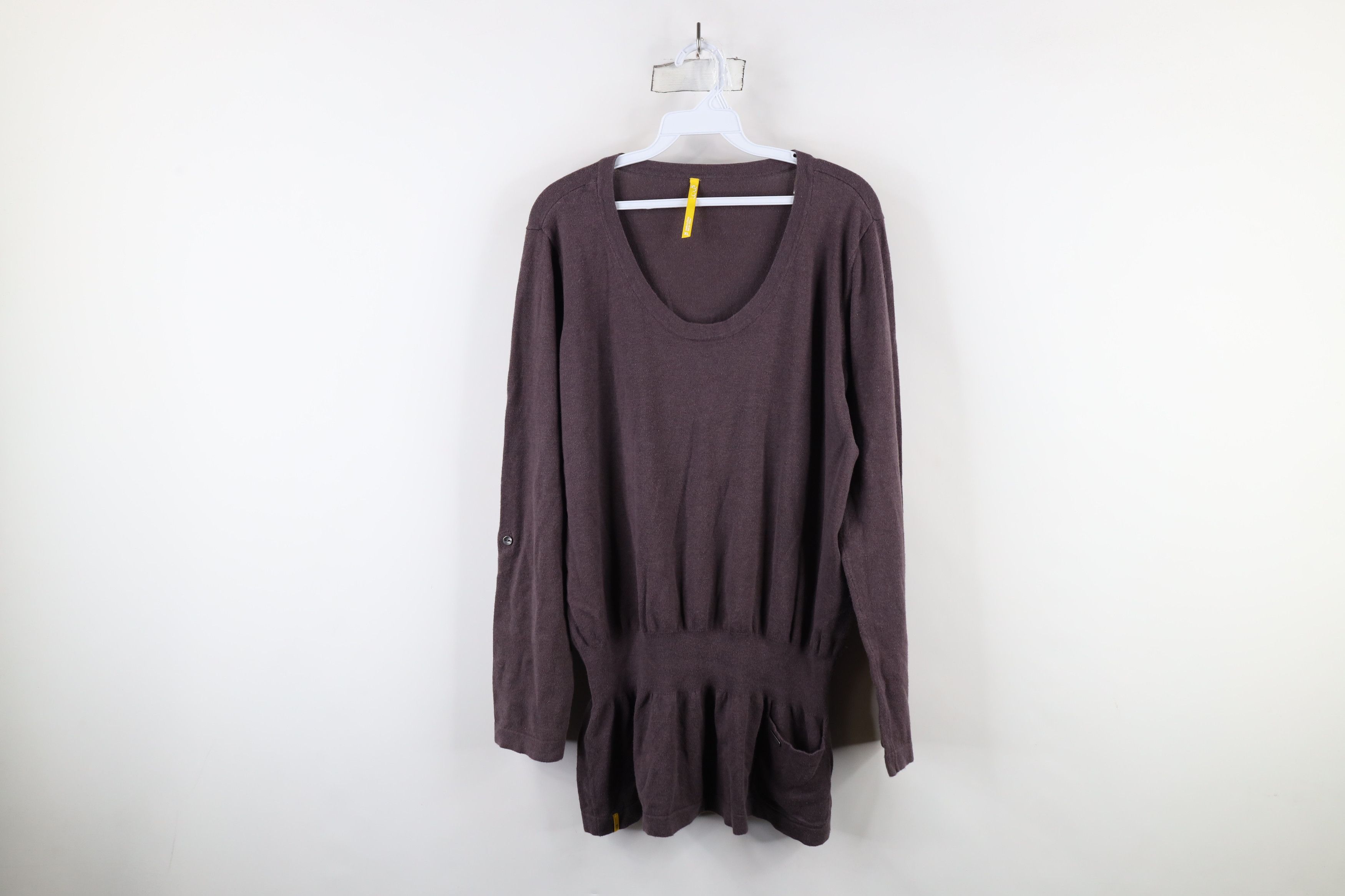 Vintage Y2K Lole Blend Knit Roll Sleeve Babydoll Sweater Purple Size XL / US 12-14 / IT 48-50 - 13 Thumbnail
