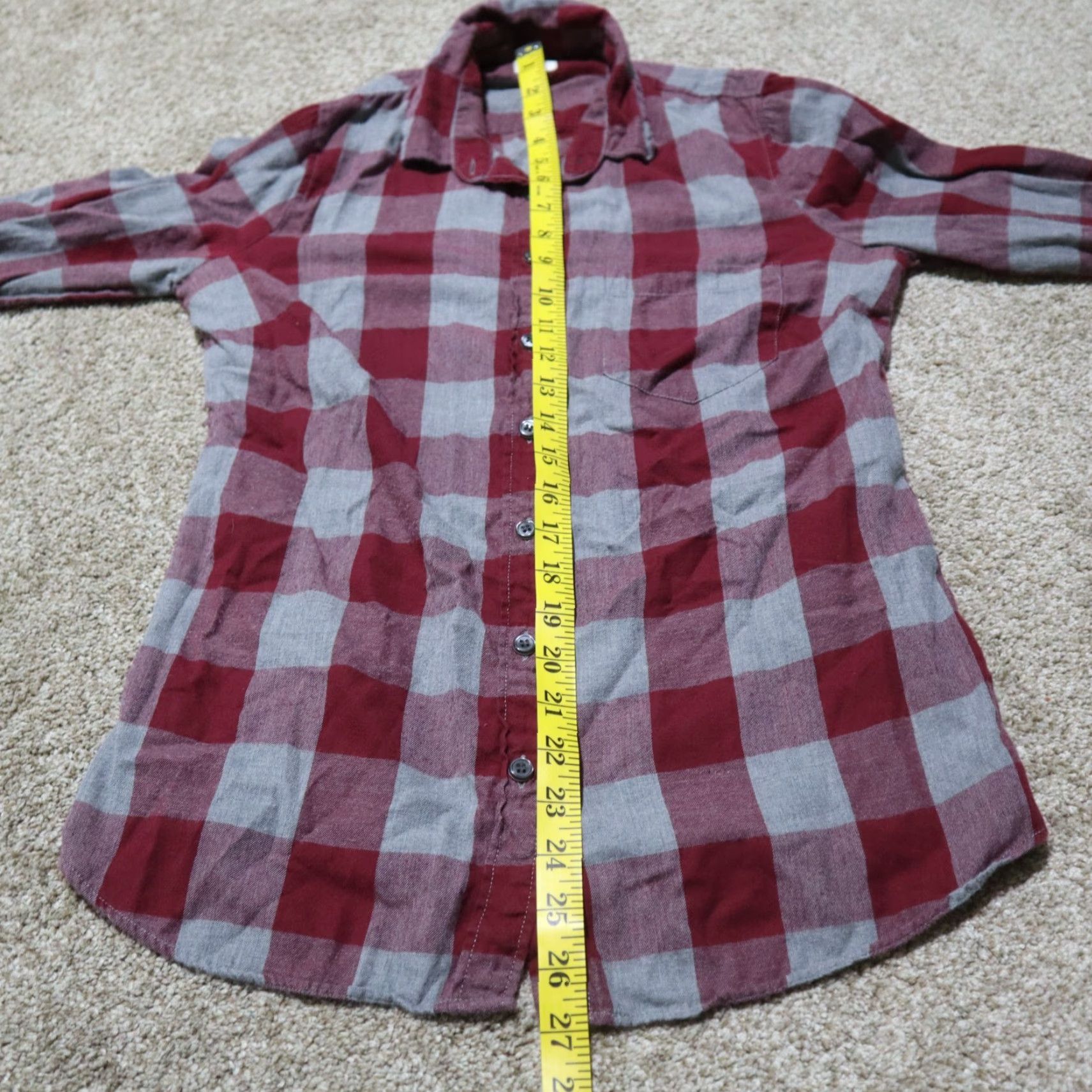 J.Crew J.Crew Button Front Shirt Plaid Red Gray Long Sleeve Pocket Cotton Women's XS Shirt Size XS / US 0-2 / IT 36-38 - 6 Thumbnail