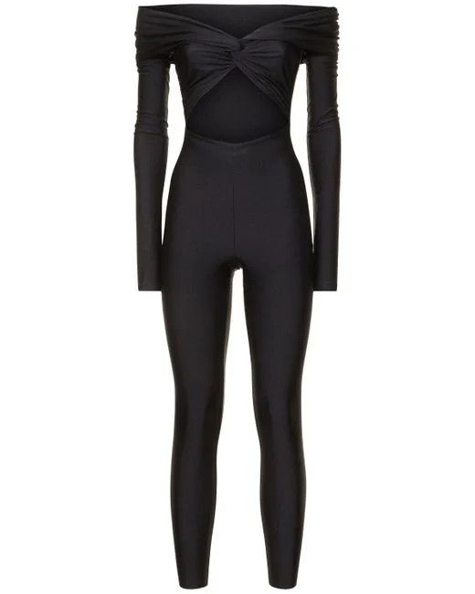 THE ANDAMANE o1s22i1n1024 Off-Shoulder Kendall Jumpsuit in Black Size 27" / US 4 / IT 40 - 1 Thumbnail