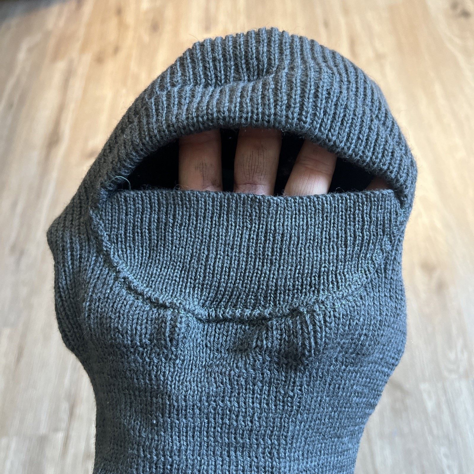 The Unbranded Brand Vintage 1983 US Gray Wool Balaclava Knit Hood Military Cap L Size ONE SIZE - 5 Thumbnail