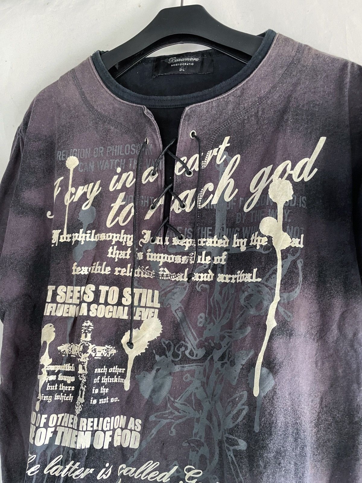 Japanese Brand BEAUMERE DOUBLE LAYER POEM TEE Size US L / EU 52-54 / 3 - 4 Thumbnail