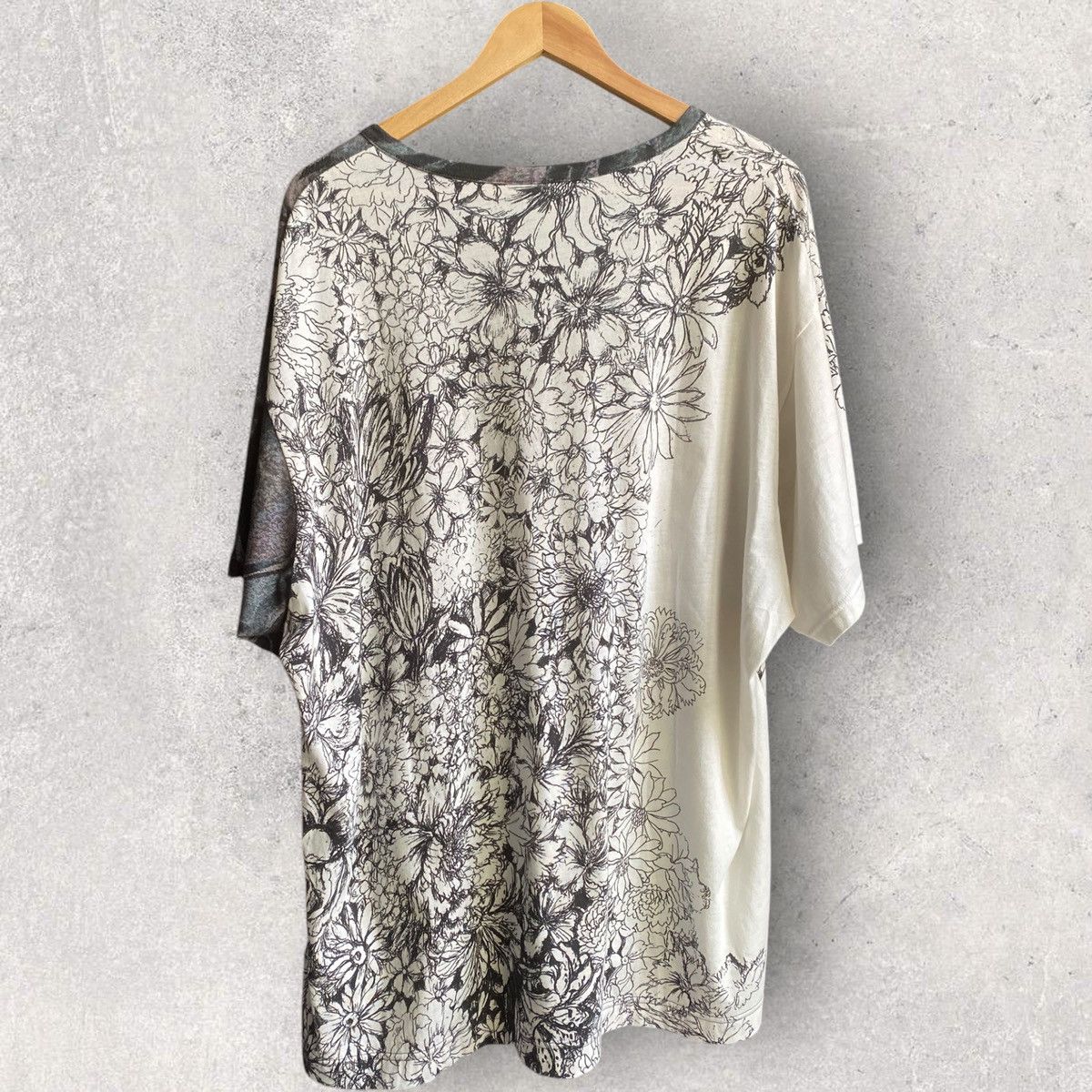 Yohji Yamamoto SS23 Ground Y Rayon Blend Rose Cut And Sew Oversize Tee Size US L / EU 52-54 / 3 - 4 Thumbnail