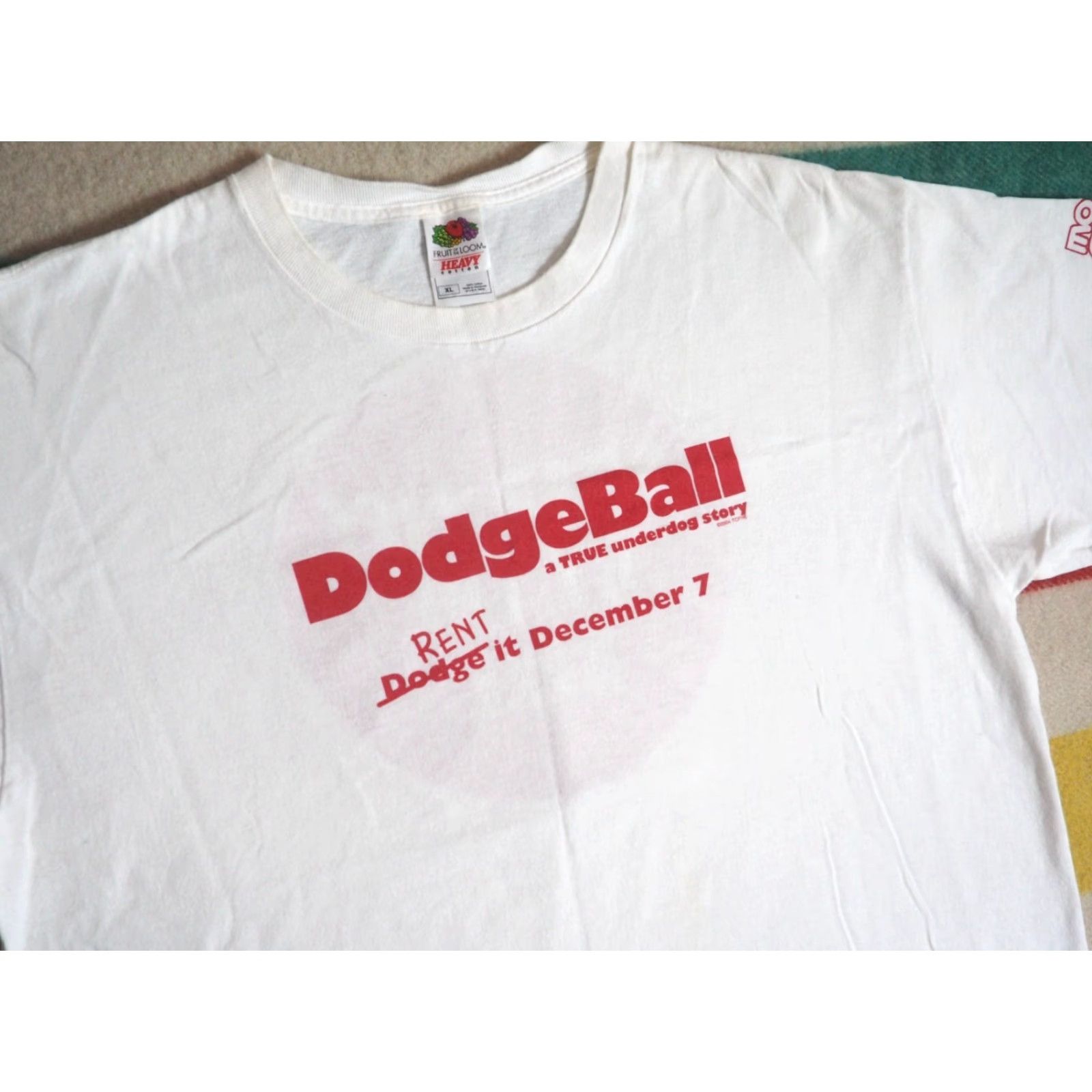 Fruit Of The Loom VINTAGE Fruit of the Loom Dodgeball Movie Promo Comedy White Tee T-Shirt Mens XL Size US XL / EU 56 / 4 - 3 Thumbnail