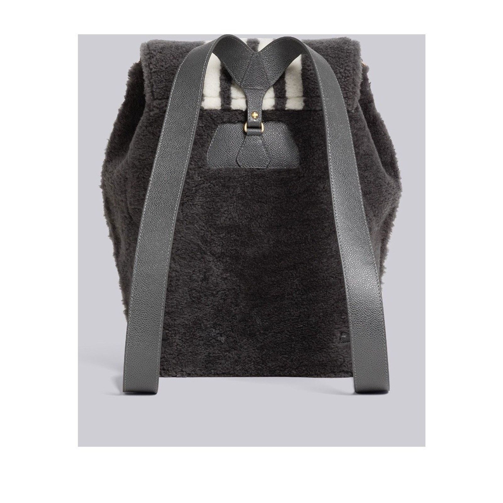 Thom Browne Rare NWT $4000 Thom Browne Grey Shearling & Leather Backpack Size ONE SIZE - 4 Thumbnail