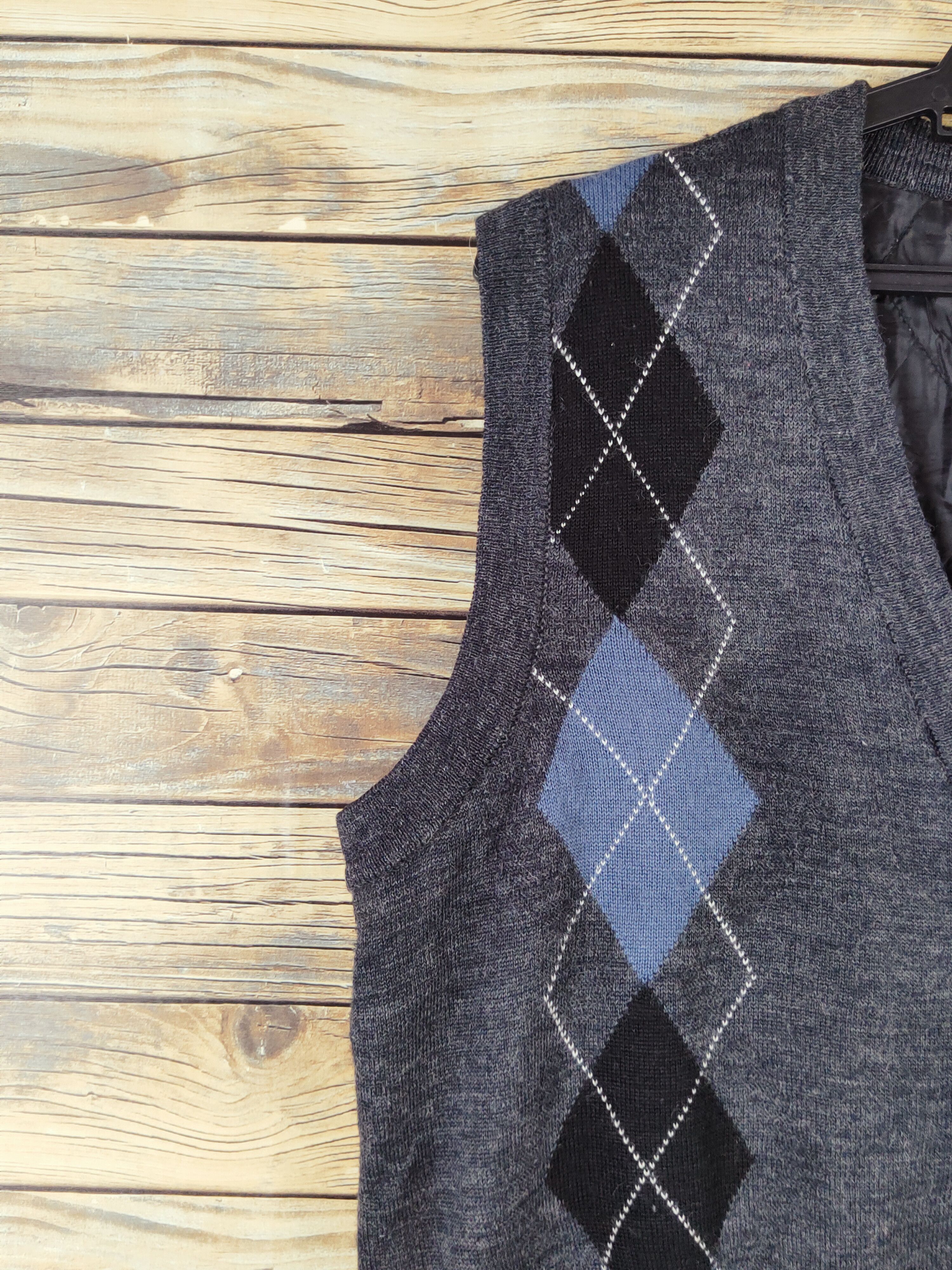 Homespun Knitwear Vintage Club Black Knitwear Button Up Vests #W986 Size US M / EU 48-50 / 2 - 4 Thumbnail