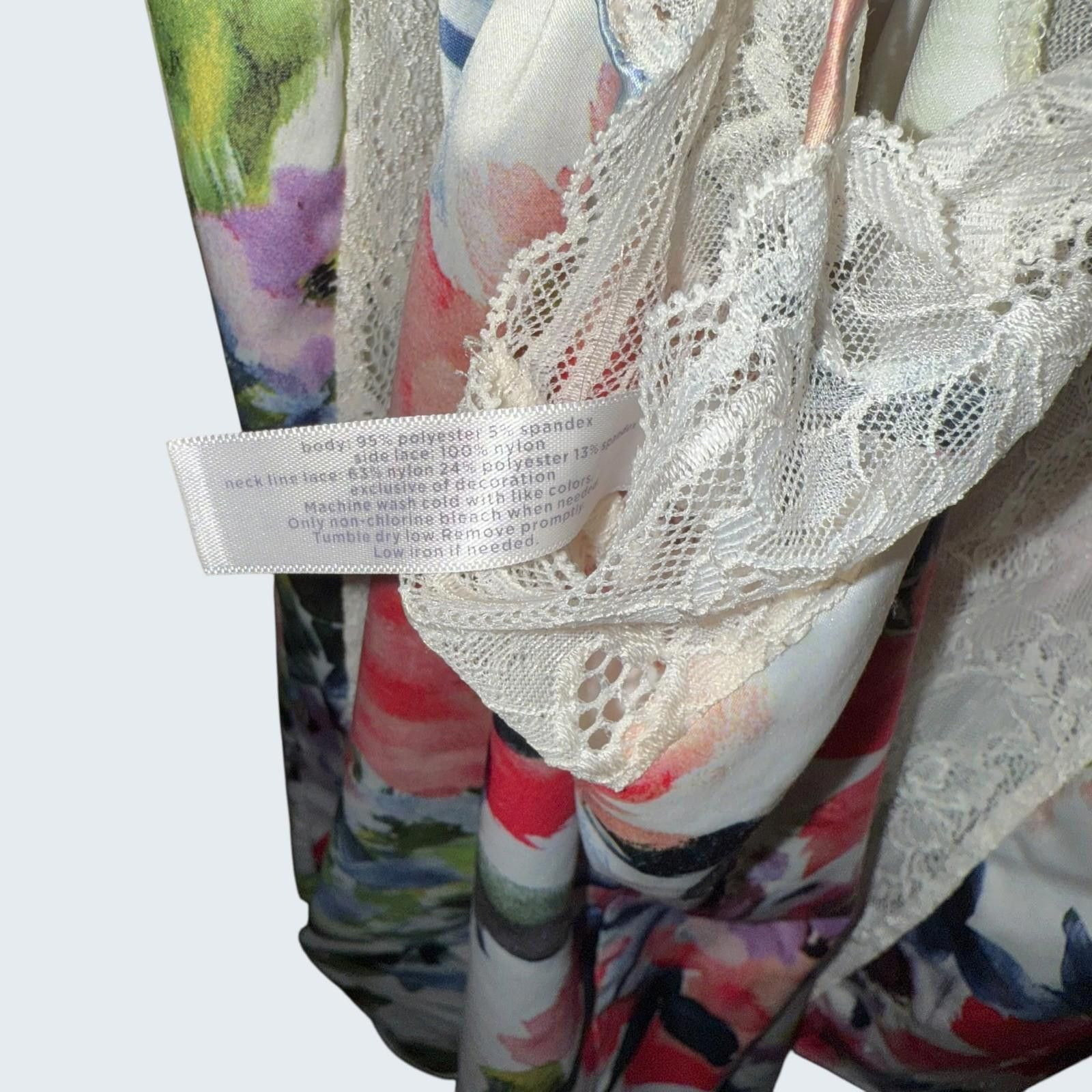 Other Cacique Floral Lace Trim Chemise Nightgown Satin 18/20 Size ONE SIZE - 8 Thumbnail