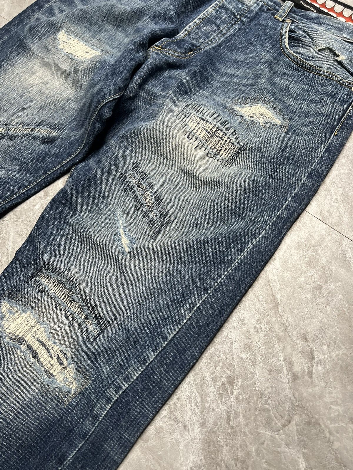 Original Fake Kaws x Original Fake S/S 11 Distressed Selvedge Jeans Size US 34 / EU 50 - 5 Thumbnail