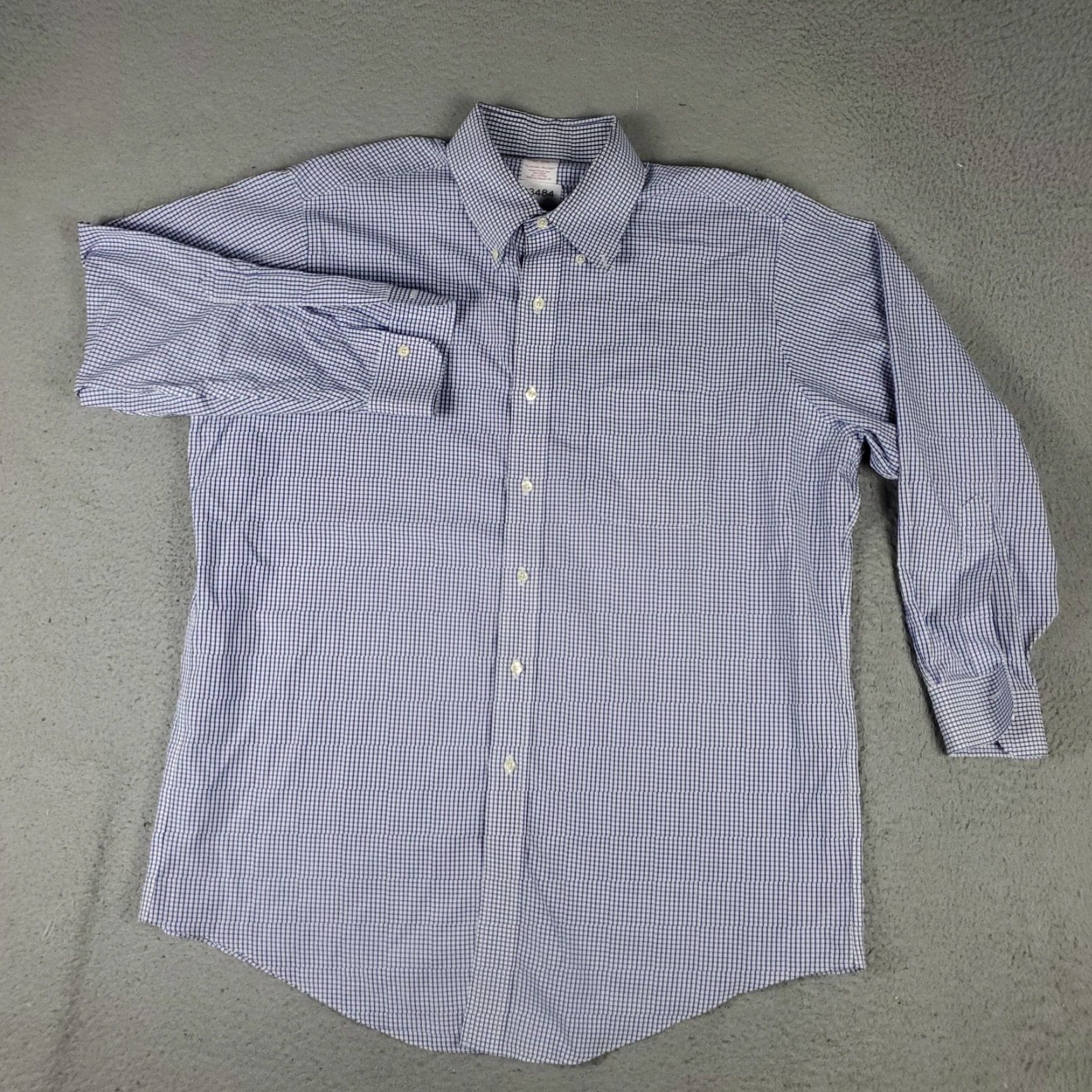 Brooks Brothers Brooks Brothers Dress Shirt Mens 16.5 Blue Check Long Sleeve Button Up Size 42R - 2 Thumbnail