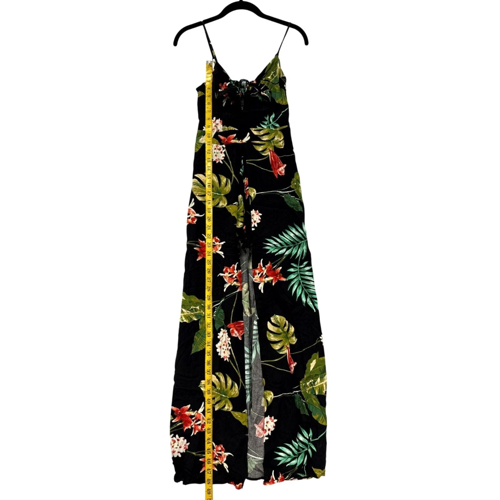 Vintage Soprano Maxi Dress with Shorts Black Tropical Floral Print Womens S Size 28" / US 6 / IT 42 - 7 Thumbnail