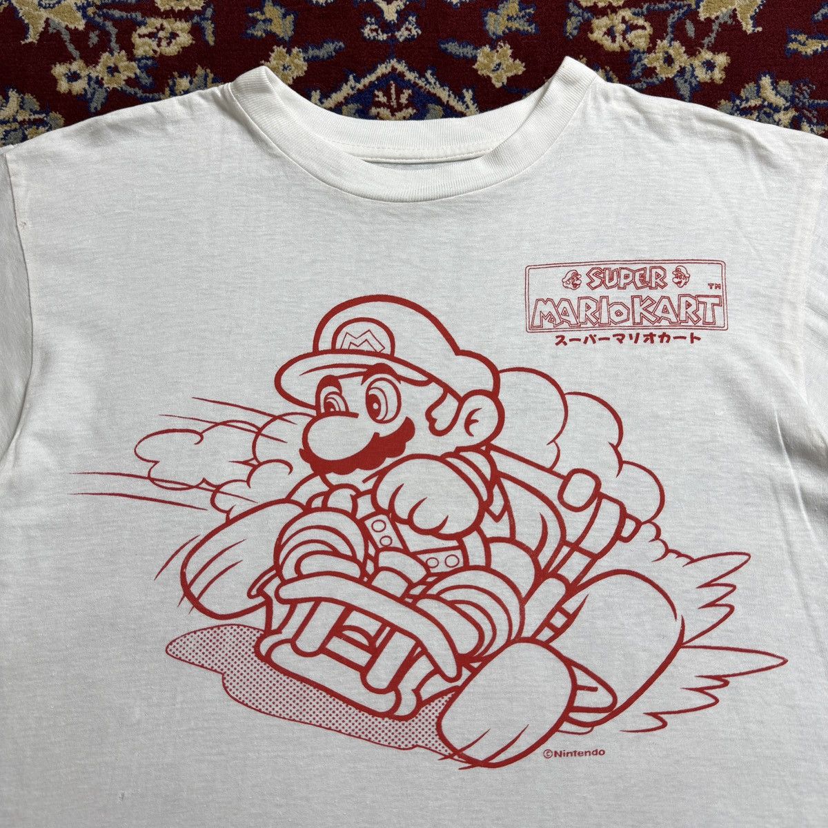 Nintendo Vintage 1992 Super Mario Kart video game Promo tee 90s Size US M / EU 48-50 / 2 - 1 Thumbnail