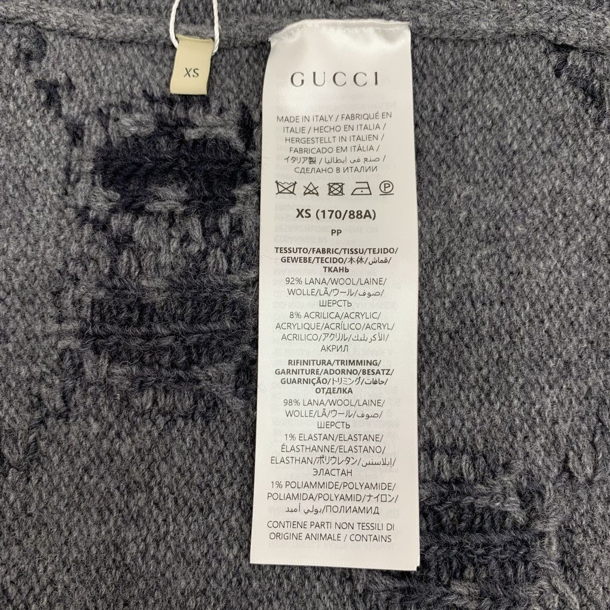 Gucci Gucci Gray Logo All Over Printed Wool Knit Cardigan Jacket Size XS / US 0-2 / IT 36-38 - 6 Thumbnail