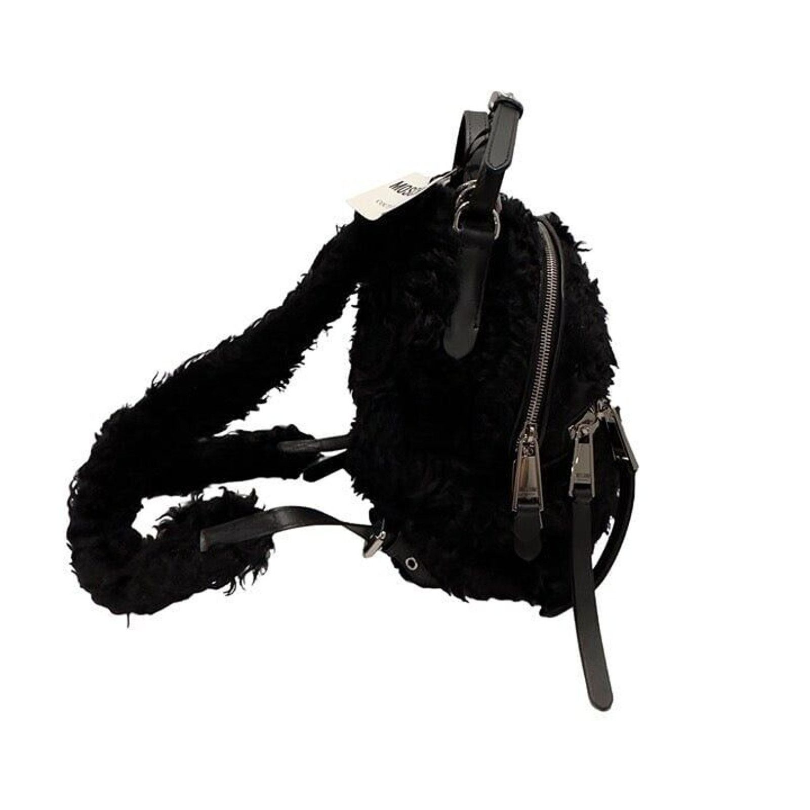 Moschino Moschino Black Fur Backpack Size ONE SIZE - 4 Thumbnail