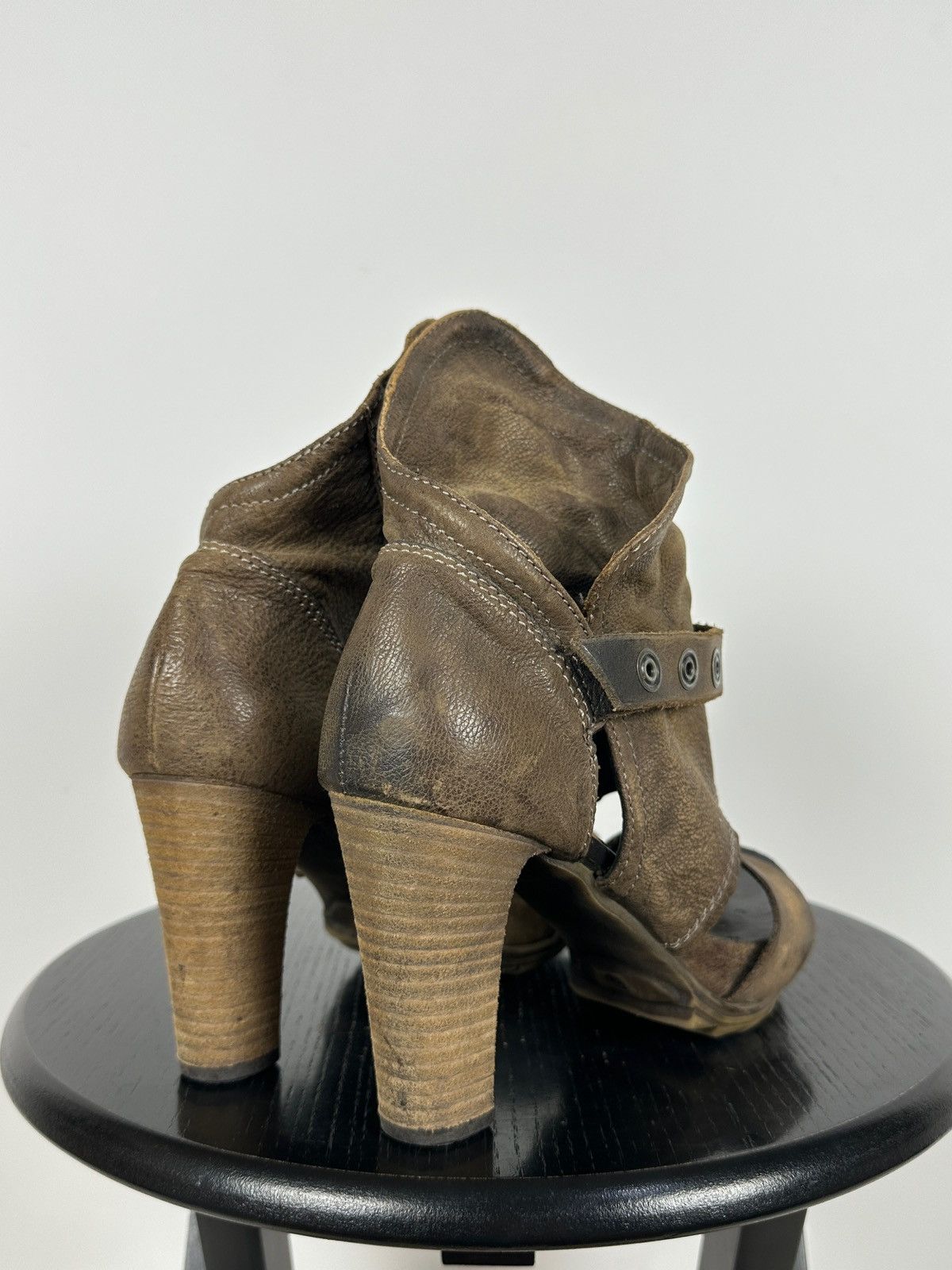 A.S.98 A.S.98 Airstep Brown Leather Ankle Strap Sandals Heels Size US 7 / IT 37 - 6 Thumbnail