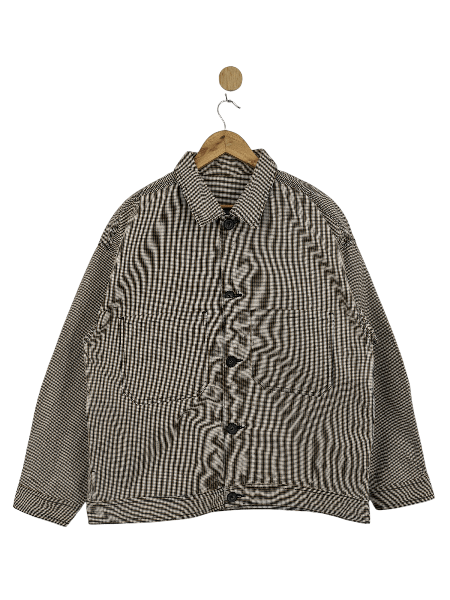 GU × Japanese Brand Vintage GU Japanese Brand Checkered Polyster Jacket Size US L / EU 52-54 / 3 - 1 Thumbnail