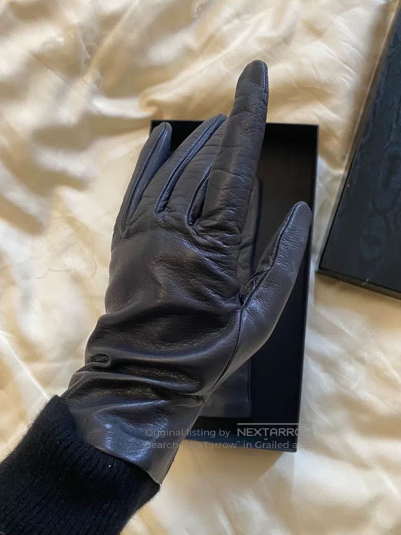 Dries Van Noten Dries Van Noten Charcoal Black Lambskin Gloves Size ONE SIZE - 1 Thumbnail