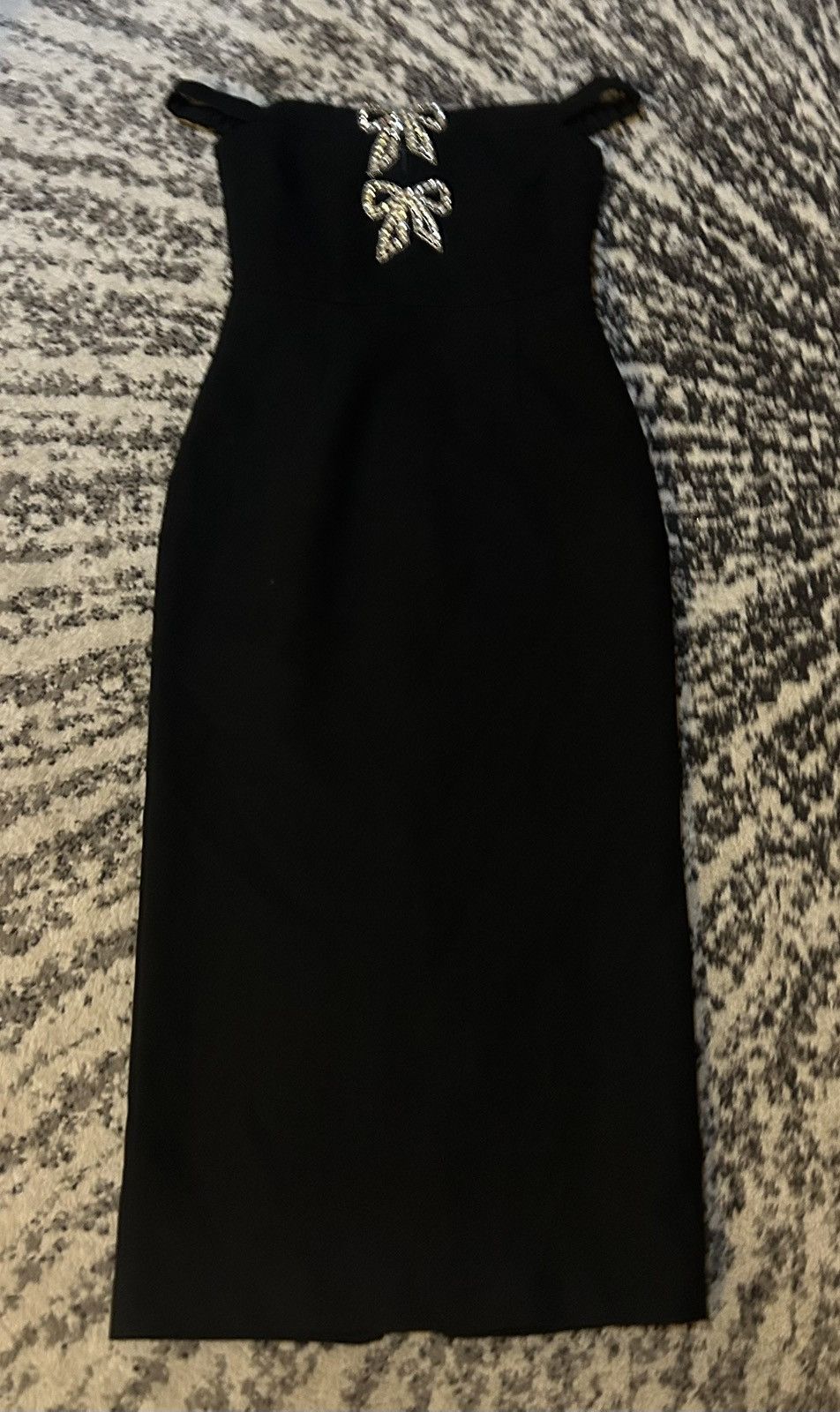 Self-Portrait SELF PORTRAIT Diamant Bow Crepe Off-the-Shoulder Midi Dress Size XS / US 0-2 / IT 36-38 - 4 Thumbnail