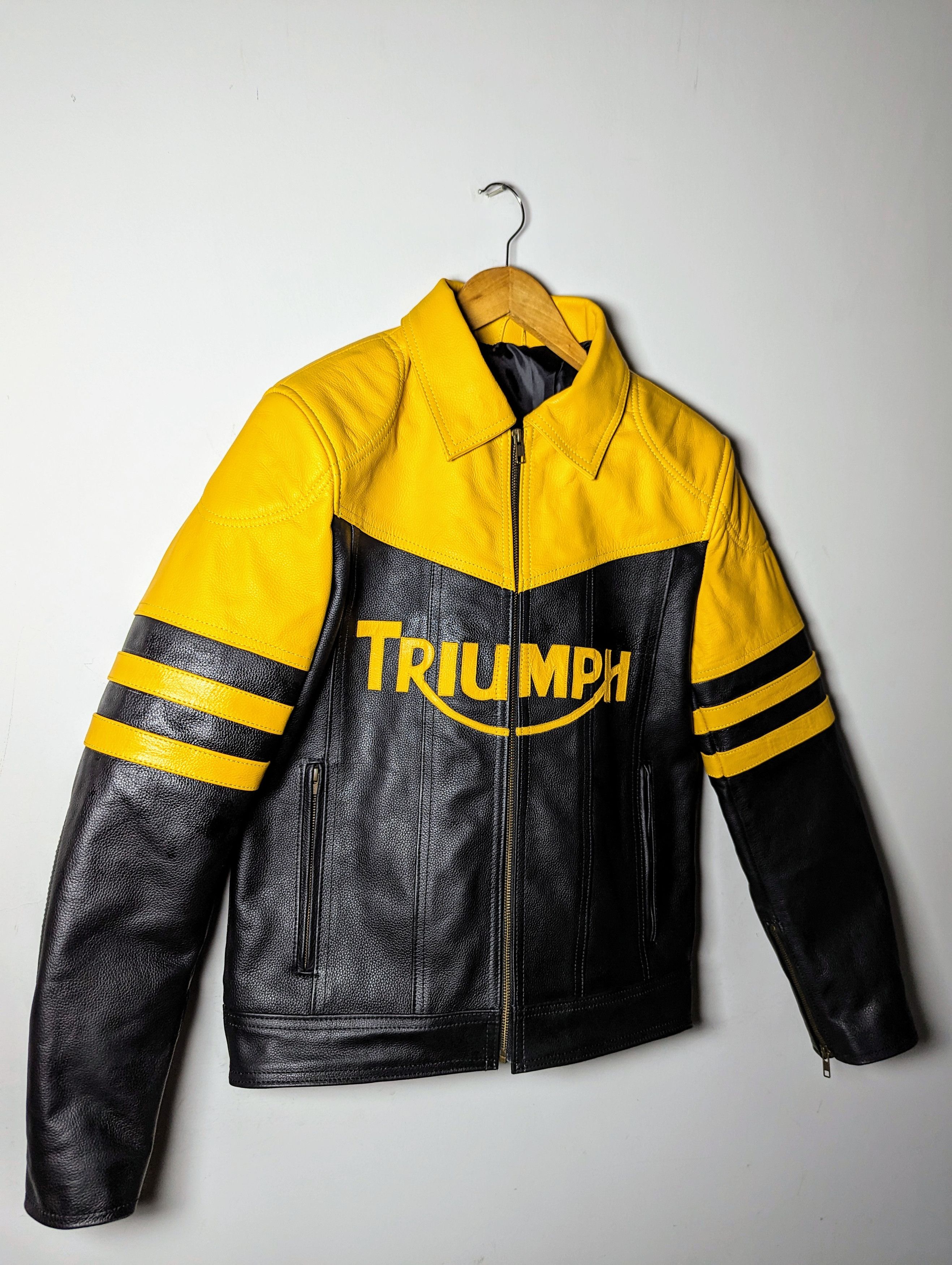 Other 🏍️🔥 Triumph Leather Biker Jacket Streetwear Motorcycle Size US L / EU 52-54 / 3 - 5 Thumbnail