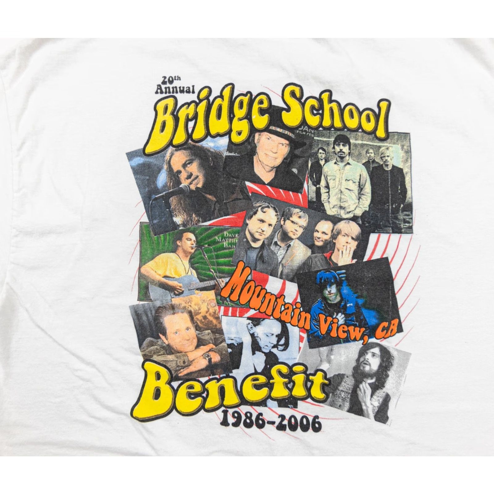 Vintage VINTAGE Band T-Shirt Mens XL White 2006 Bridge School Benefit Neil Young Concert Music Logo Size US XL / EU 56 / 4 - 7 Thumbnail