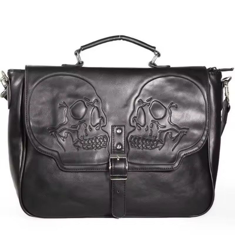 Designer Gothic Punk Skull Skeleton Shoulder Crossbody Bag Size ONE SIZE - 3 Thumbnail