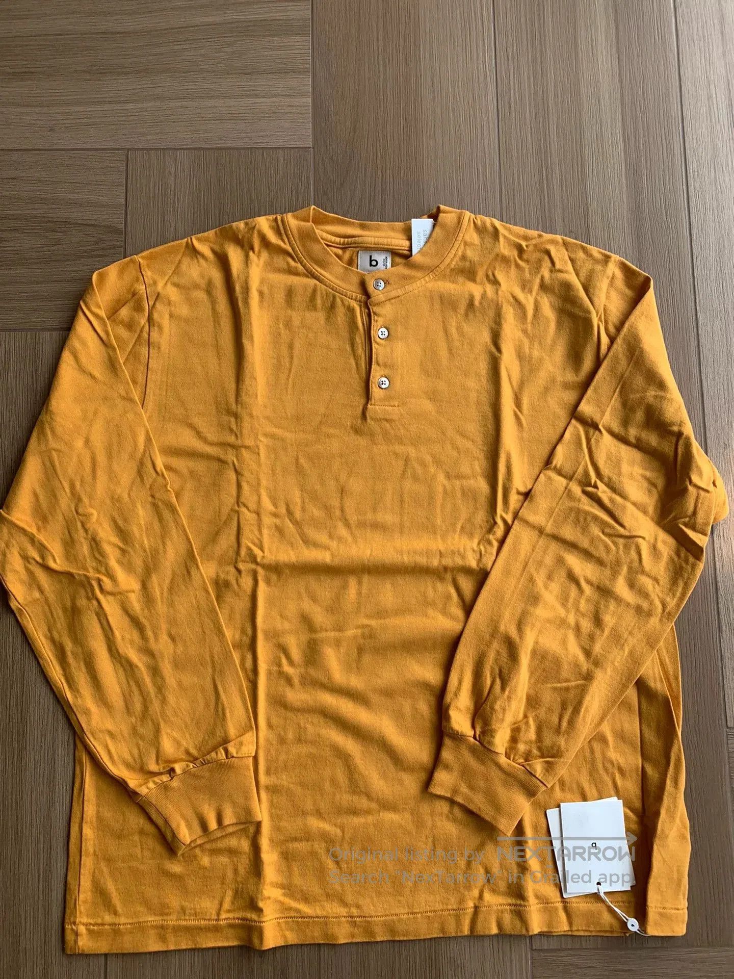 Japanese Brand BLURHMS Extra Soft Henley-Neck Long Sleeve Tee. Size US L / EU 52-54 / 3 - 1 Thumbnail