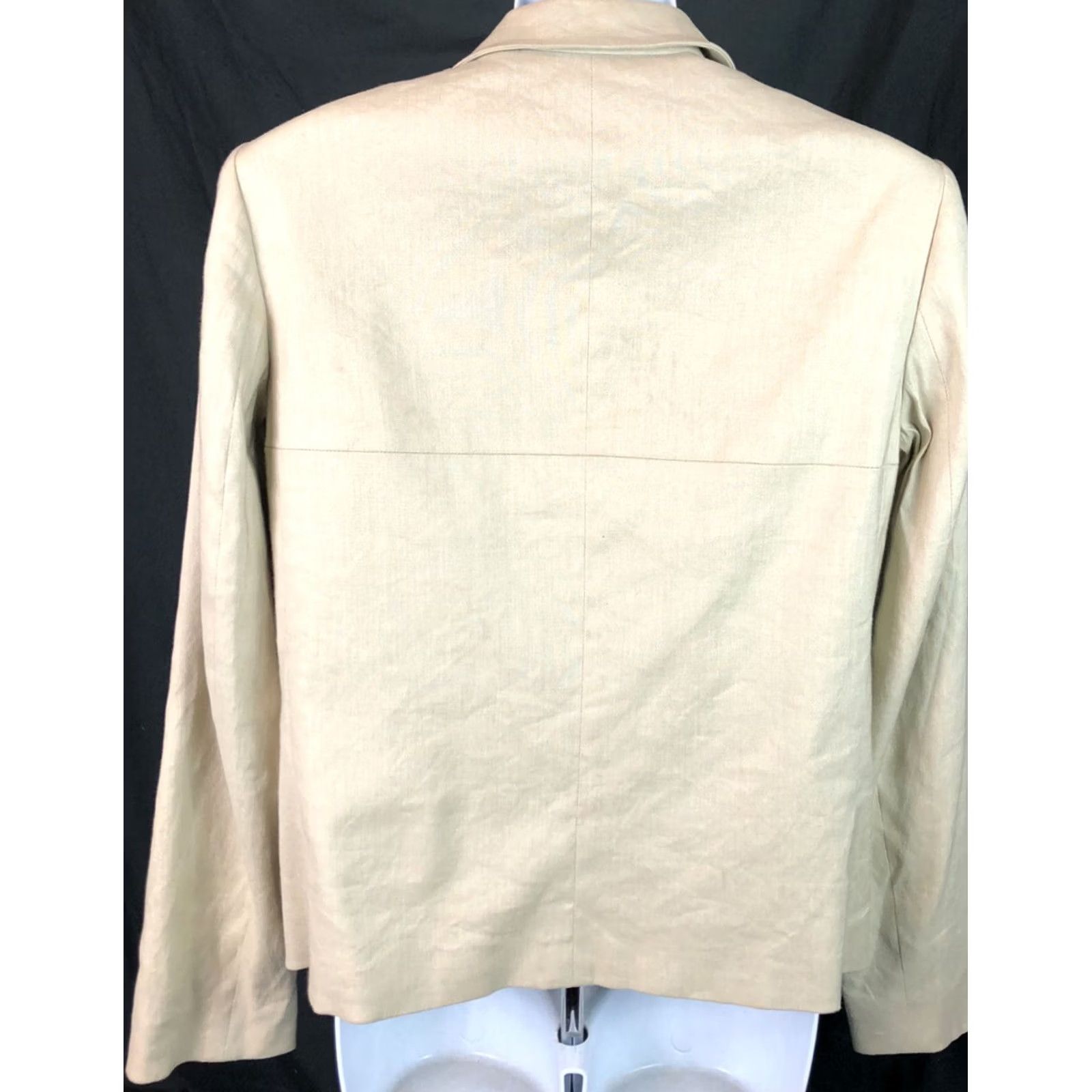 Anne Klein Anne Klein Linen Jacket Beige Zipper Front Long Sleeve Lined Collar Size 4 Women Size S / US 4 / IT 40 - 2 Thumbnail