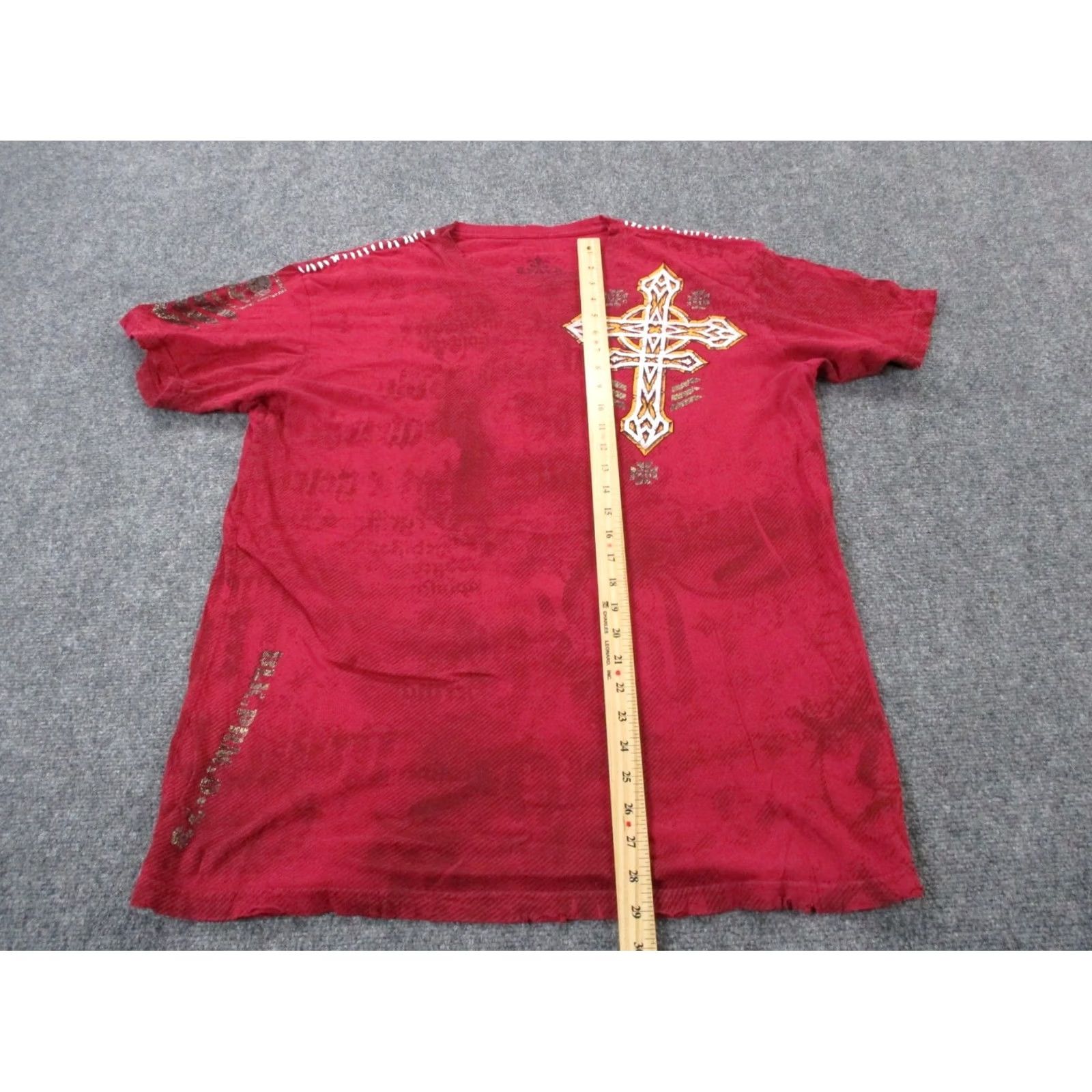Affliction Affliction Shirt Mens 2XL Skull Cross Graphic Live Fast Distressed USA Made Y2K Shirt Size US XXL / EU 58 / 5 - 5 Thumbnail