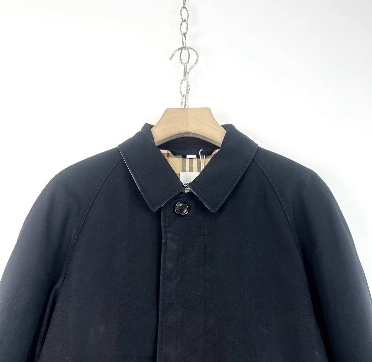Burberry Burberry black logo cotton lapel mid-length trench coat K12 Size US M / EU 48-50 / 2 - 3 Thumbnail