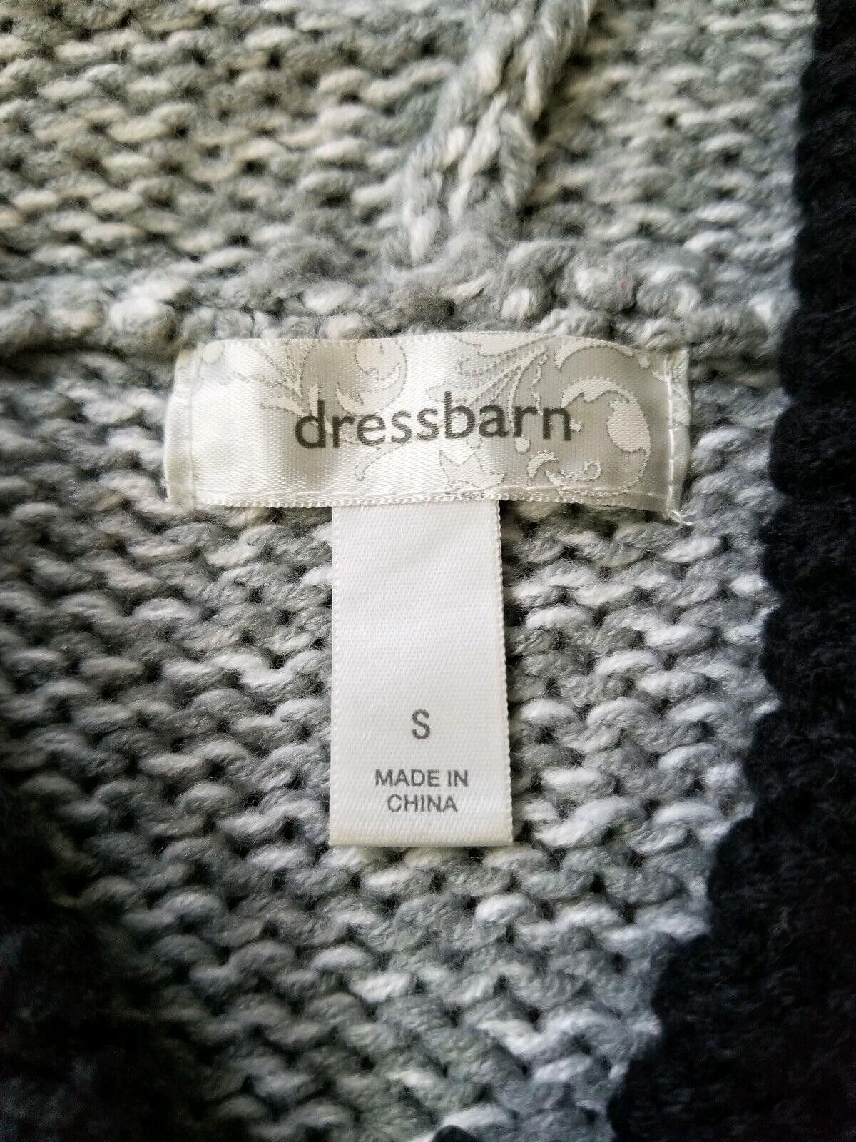 Other Dressbarn Sweater Small Short Sleeve Chunky Knit Hood Black Size S / US 4 / IT 40 - 3 Thumbnail