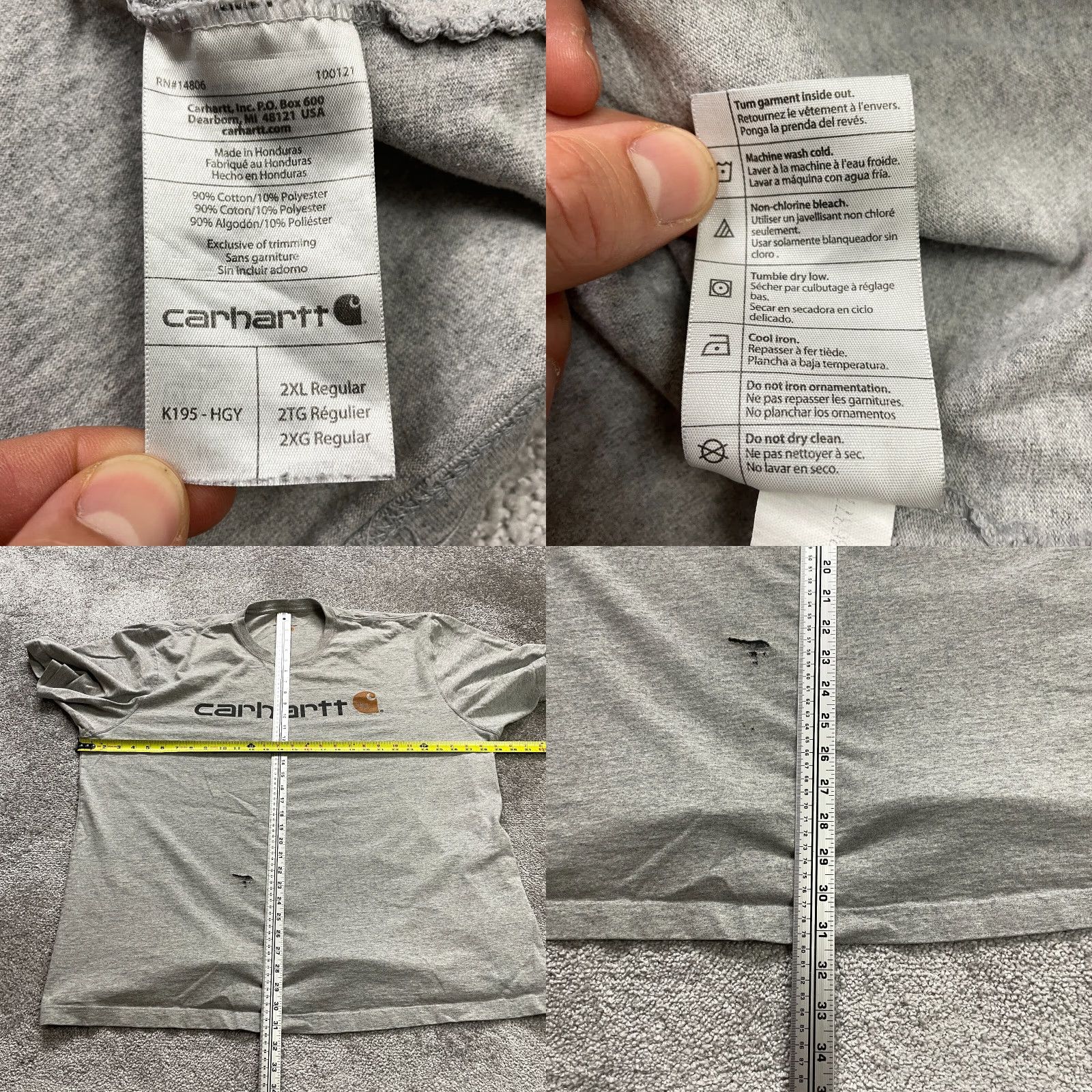 Carhartt Carhartt Original Fit T-Shirt Men 2XL Gray Graphic Crew Neck Cotton Tee Size US XXL / EU 58 / 5 - 8 Thumbnail