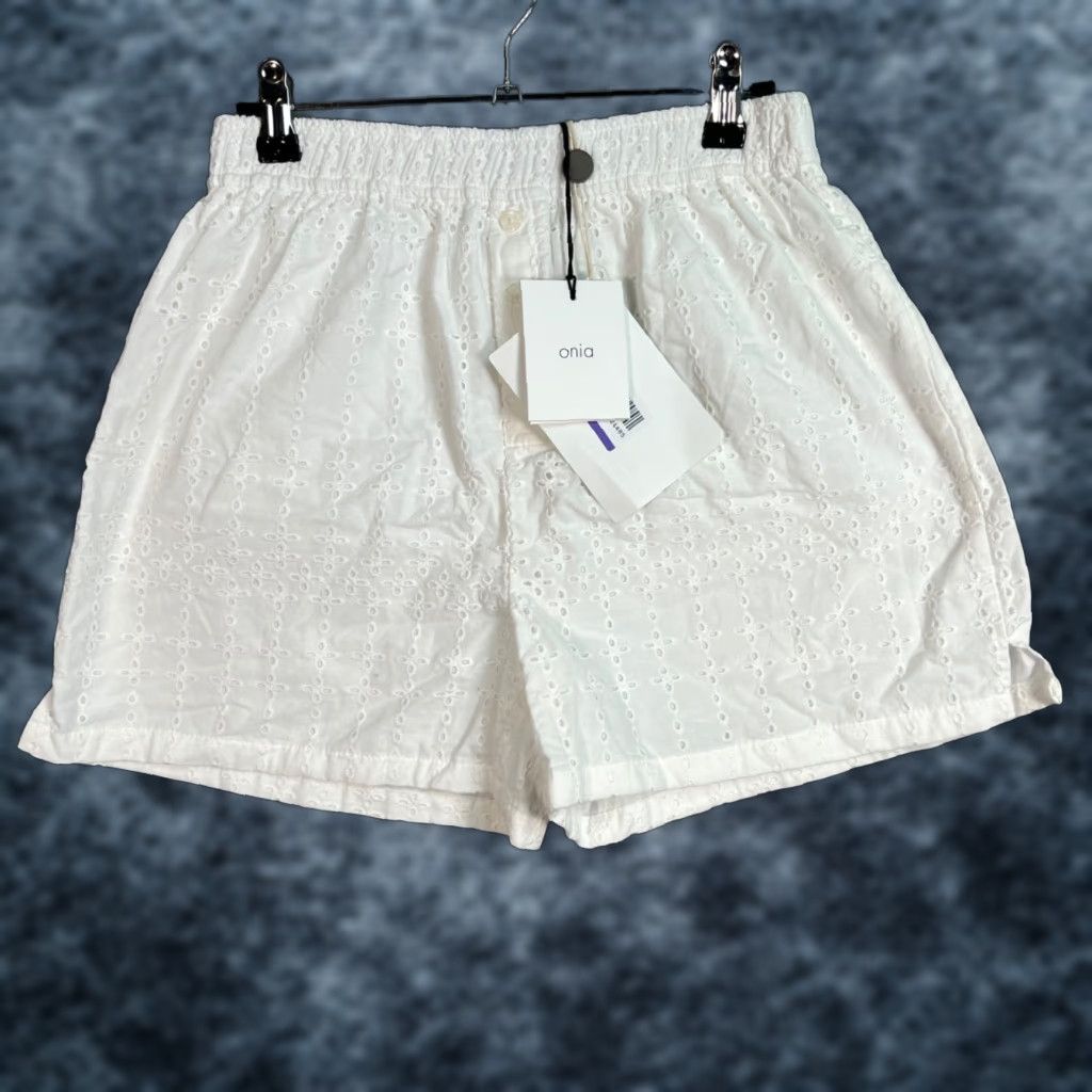 Onia Onia Womens PS White Embroidered Eyelet Pull-On Shorts Bermuda New with Tags Size 28" / US 6 / IT 42 - 1 Thumbnail