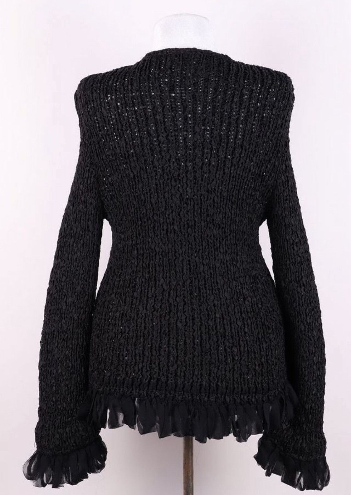 Chanel Chanel 2002 Cruise Black Crochet Cardigan Sweater Size S / US 4 / IT 40 - 3 Thumbnail