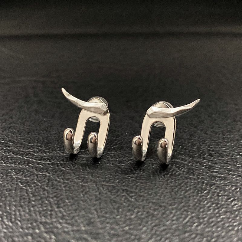 Jewelry Dark Earrings One Pairs Chrome Jewelry Size ONE SIZE - 1 Thumbnail
