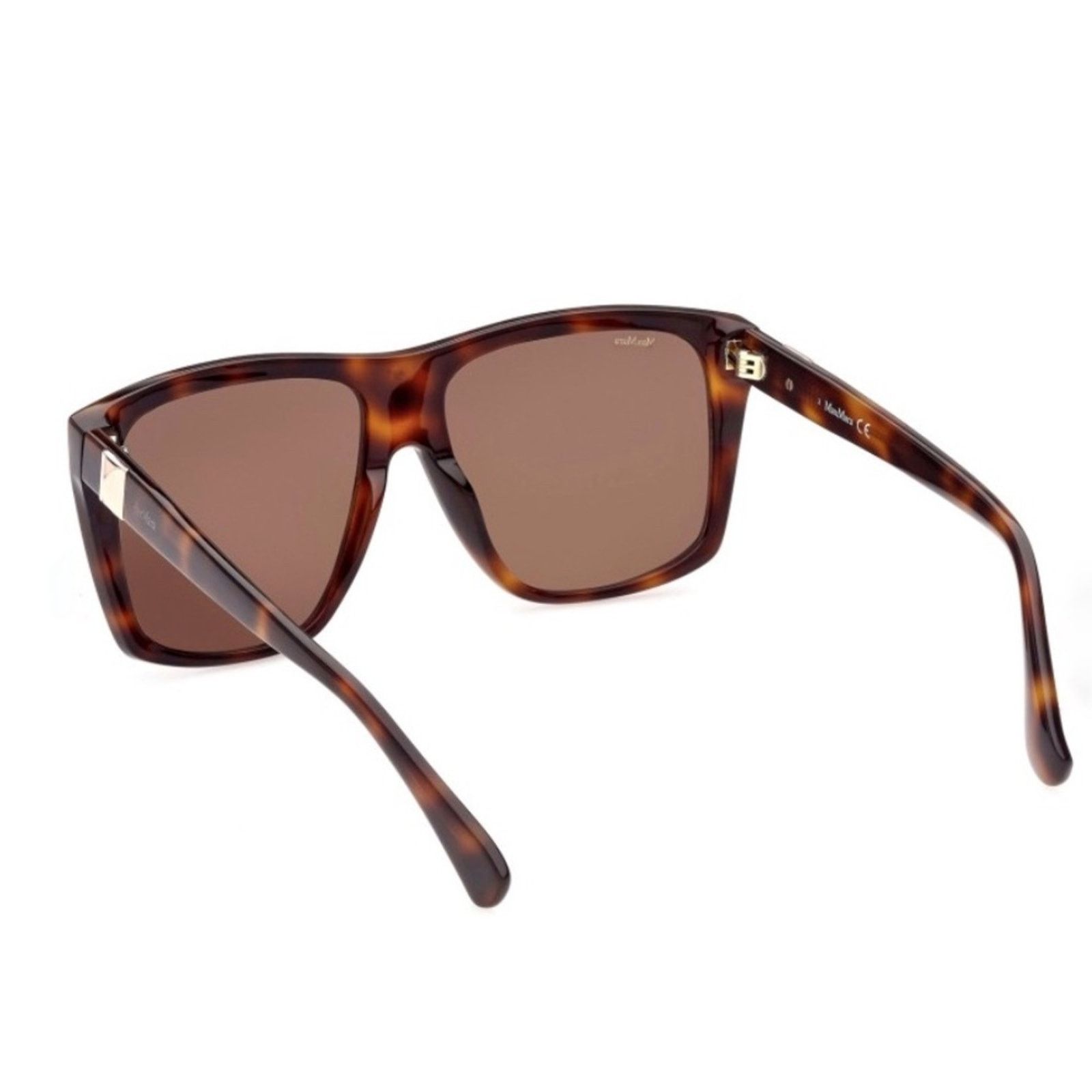 Max Mara NEW MAXMARA Prism Oversize Brown Square Gold Stud Sunglasses Size ONE SIZE - 6 Thumbnail