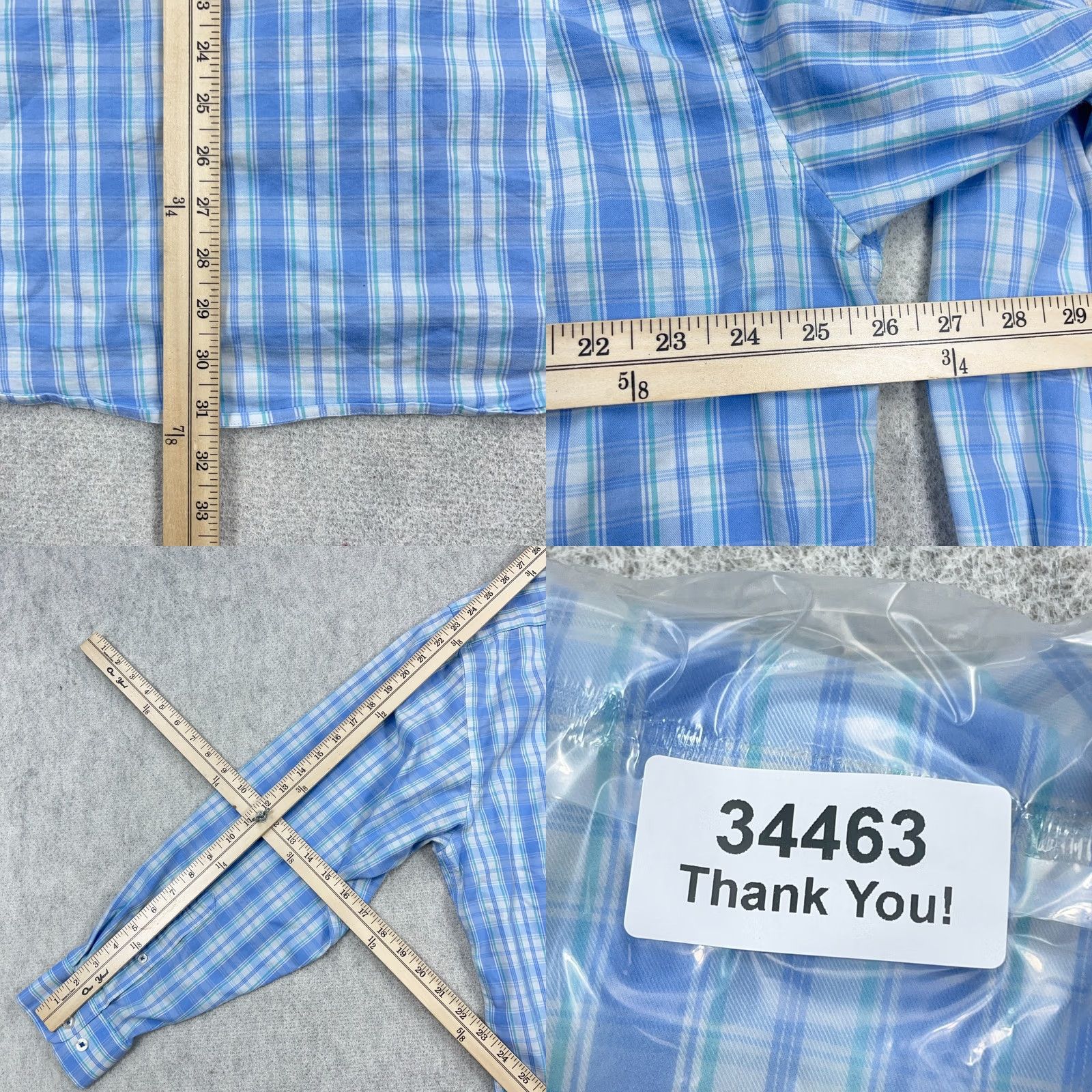 Vintage Southern Marsh Shirt Men 2XL Blue Plaid Button-Up Knit-Blend Wool? No, Cotton Nylon Spandex, Logo Modern Preppy Classic 2XL Mens Shirt Size 48R - 8 Thumbnail