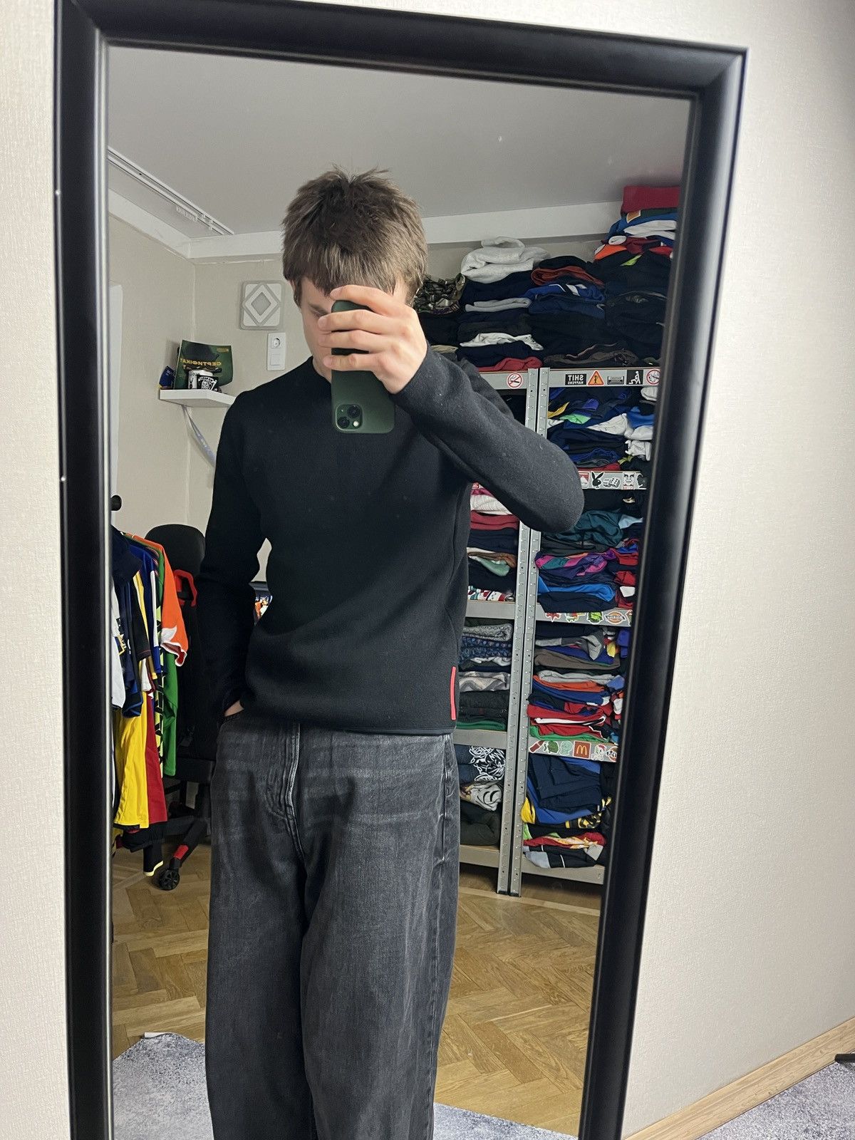 Prada Vintage Archive Prada Nylon Detail Wool Red Tab Knit Sweater Size US M / EU 48-50 / 2 - 3 Thumbnail