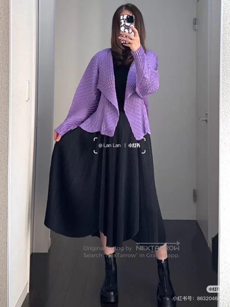 Issey Miyake Issey Miyake Big Fish Scale Purple Coat Size M / US 6-8 / IT 42-44 - 7 Thumbnail