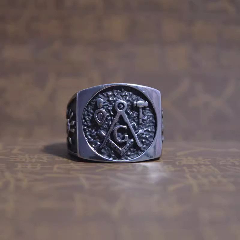 Jewelry Freemasonry Jewelry Rings Open Size Chrome Ring (Size 7-13) Size ONE SIZE - 1 Thumbnail