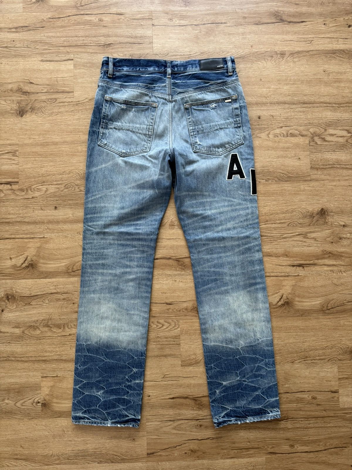 Amiri Amiri Hockey Logo Straight Jeans Size US 31 - 2 Thumbnail