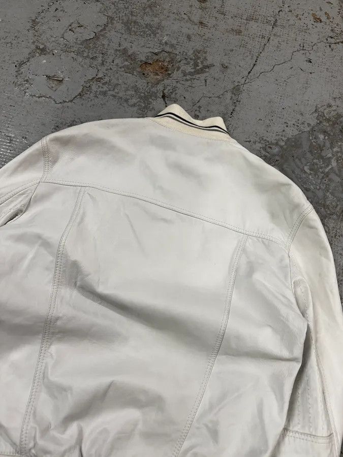 Just Cavalli 2000s Cavalli White Buttoned Leather Jacket Size US M / EU 48-50 / 2 - 6 Thumbnail