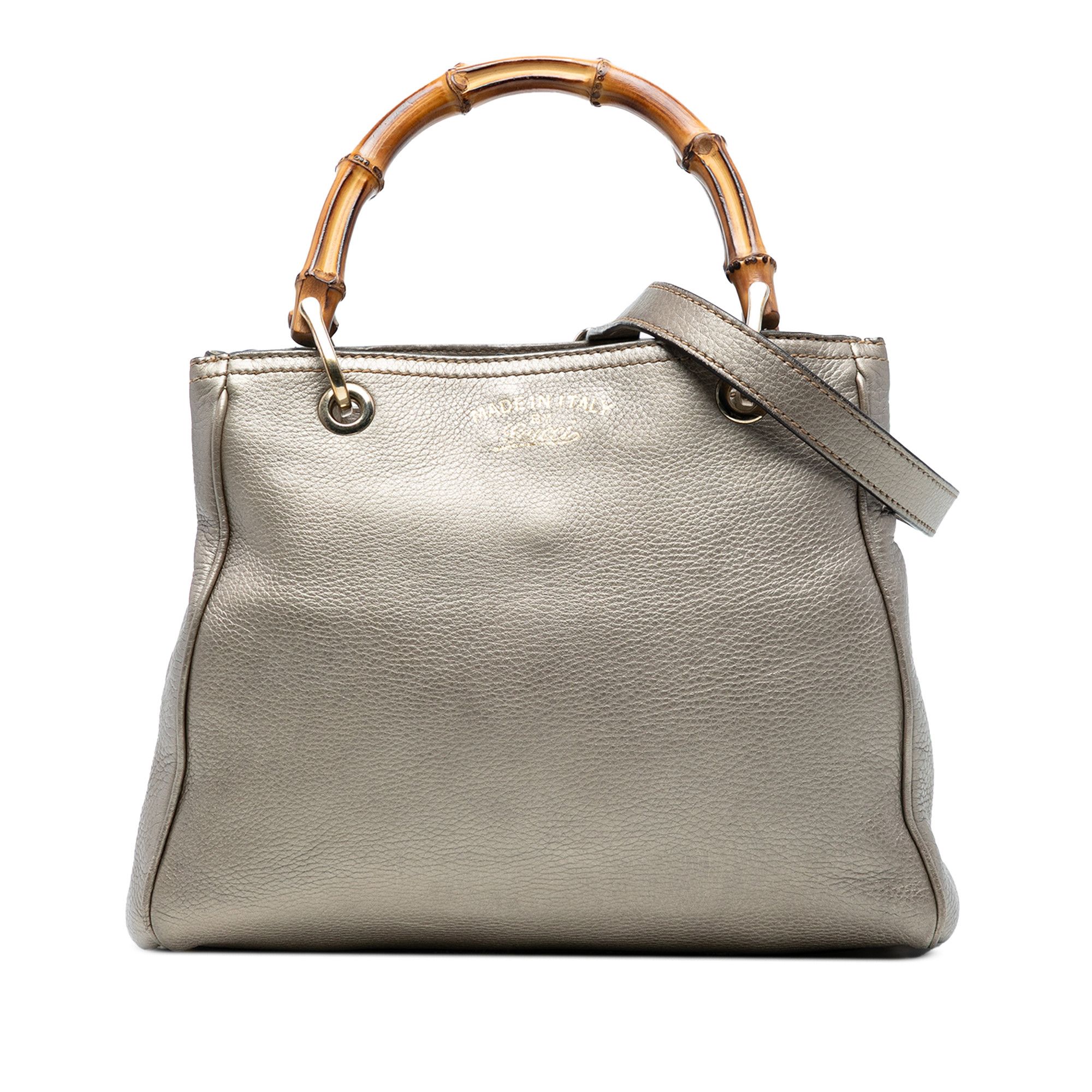 Gucci Gucci Small Calfskin Bamboo Shopper Satchel Size ONE SIZE - 1 Thumbnail
