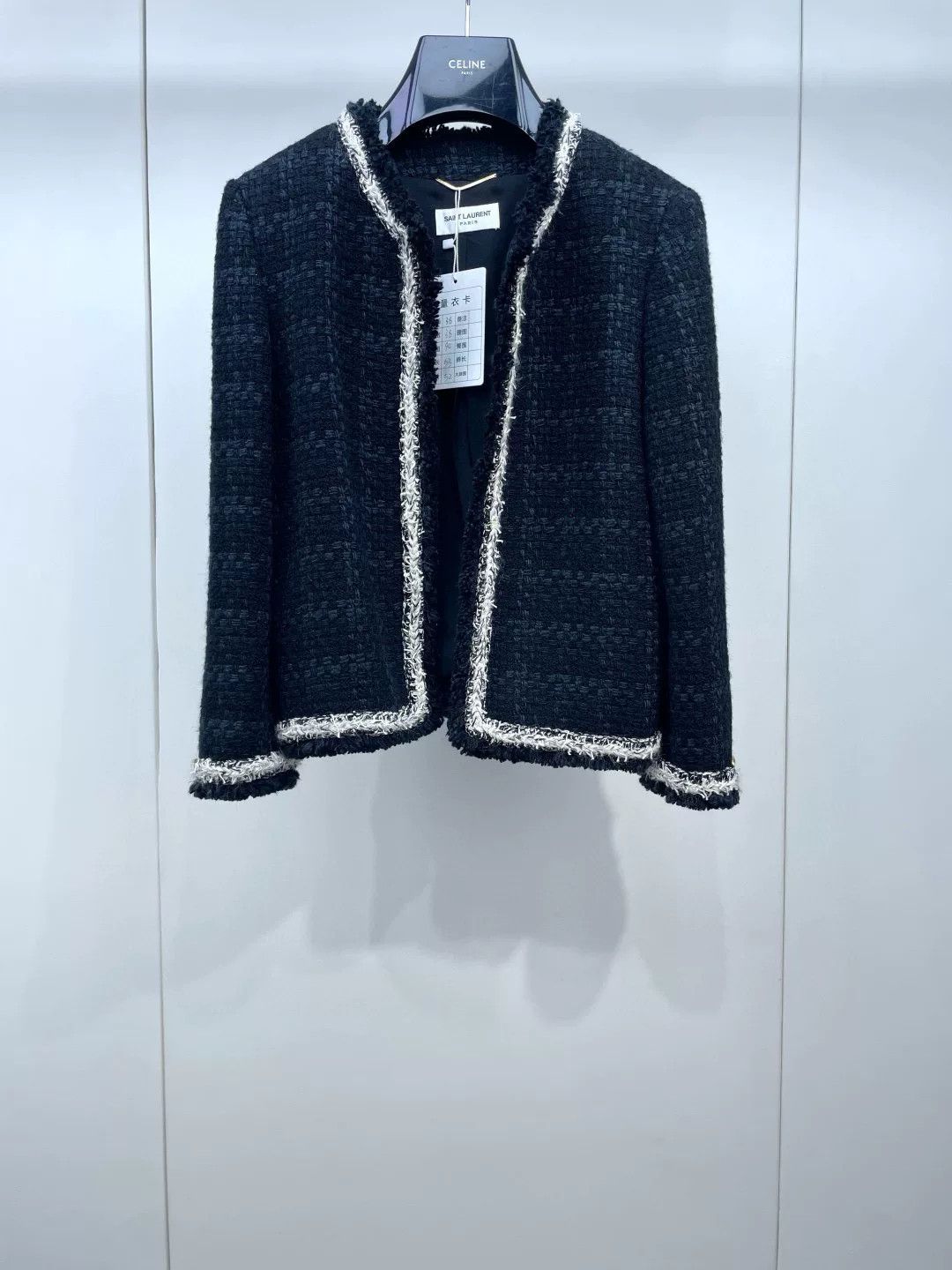 Saint Laurent Paris Saint Laurent Black Tweed Jacket Size S / US 4 / IT 40 - 1 Thumbnail