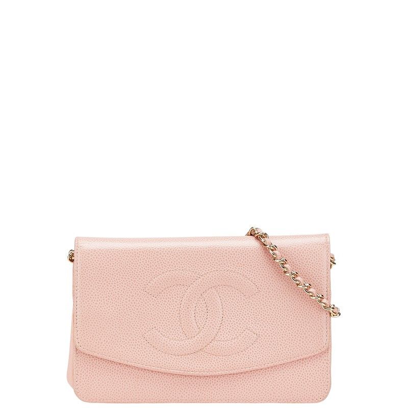 Chanel Chanel Chanel Coco Mark Caviar Skin Shoulder Wallet Leather Long Wallet Size ONE SIZE - 1 Thumbnail