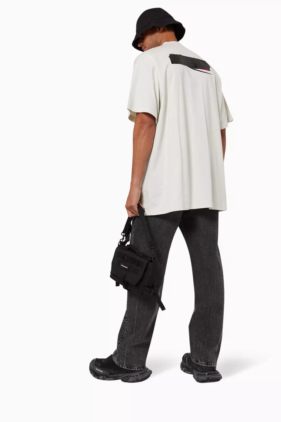 Balenciaga o1la1rc1a0924 Small Fit Tubular Gaffer T-Shirt Ecru/Black Size US S / EU 44-46 / 1 - 4 Thumbnail