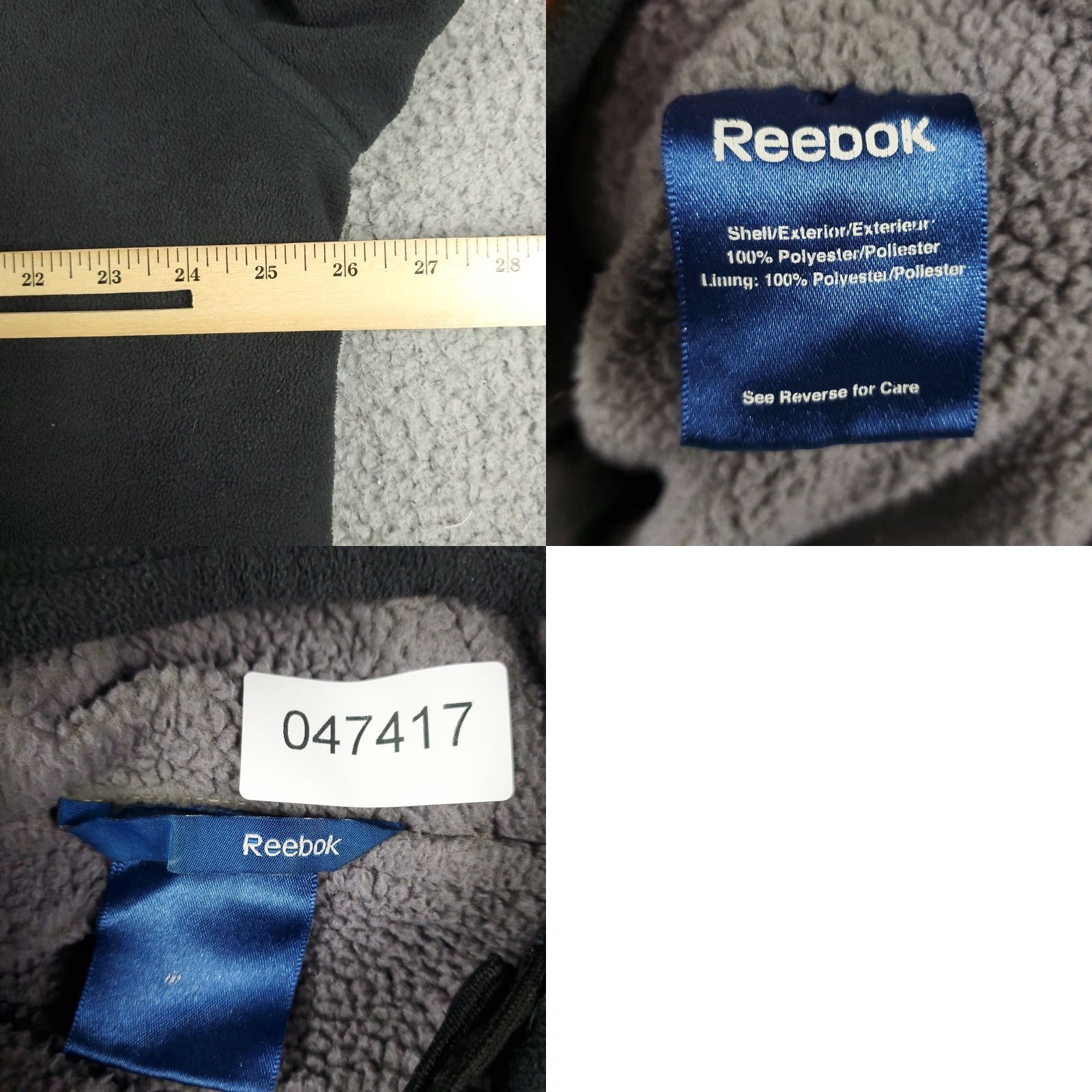 Reebok VINTAGE Reebok Hoodie Mens Large Gray Fleece Full Zip Up Pullover Sports Active Casual Size US XXL / EU 58 / 5 - 8 Thumbnail